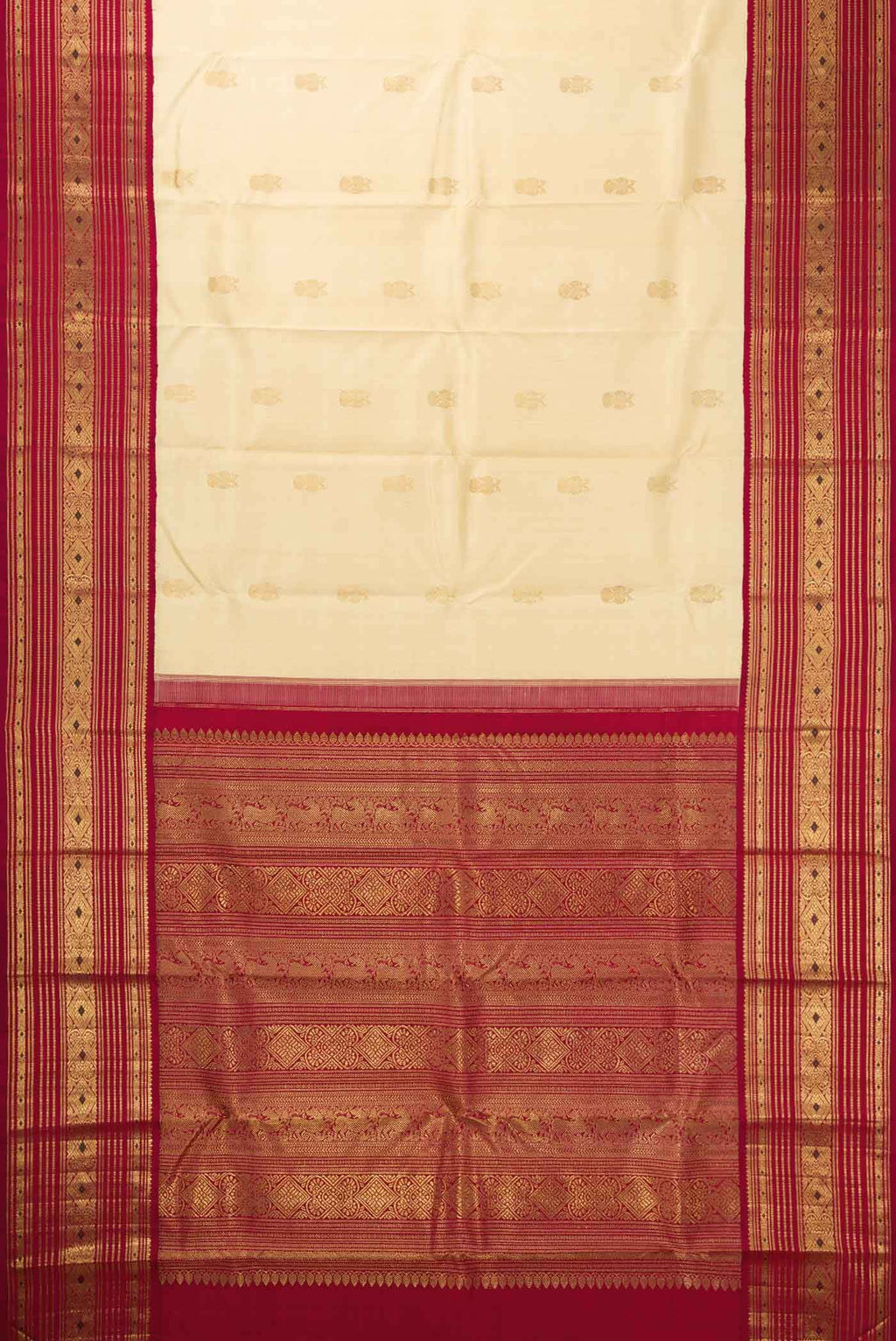 Pure Silk Pure Zari Sandal Dual Tone Kanchipuram Saree