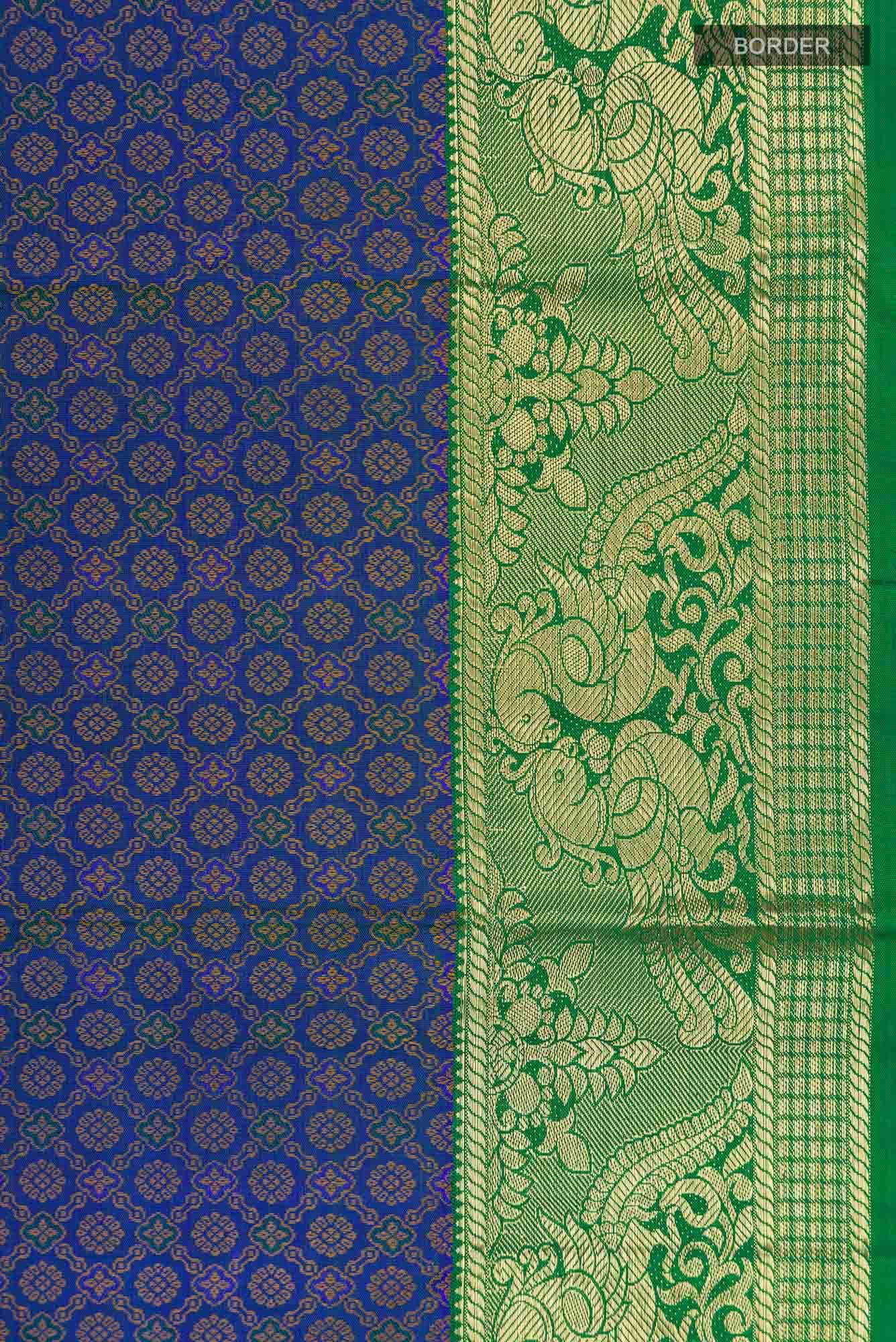 Pure Silk Pure Zari Blue Kanchipuram Saree