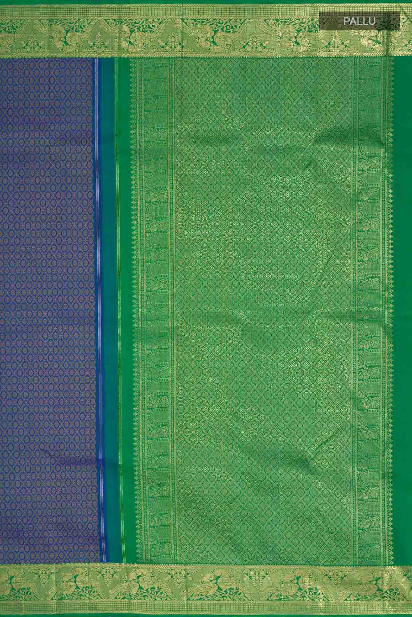 Pure Silk Pure Zari Blue Kanchipuram Saree