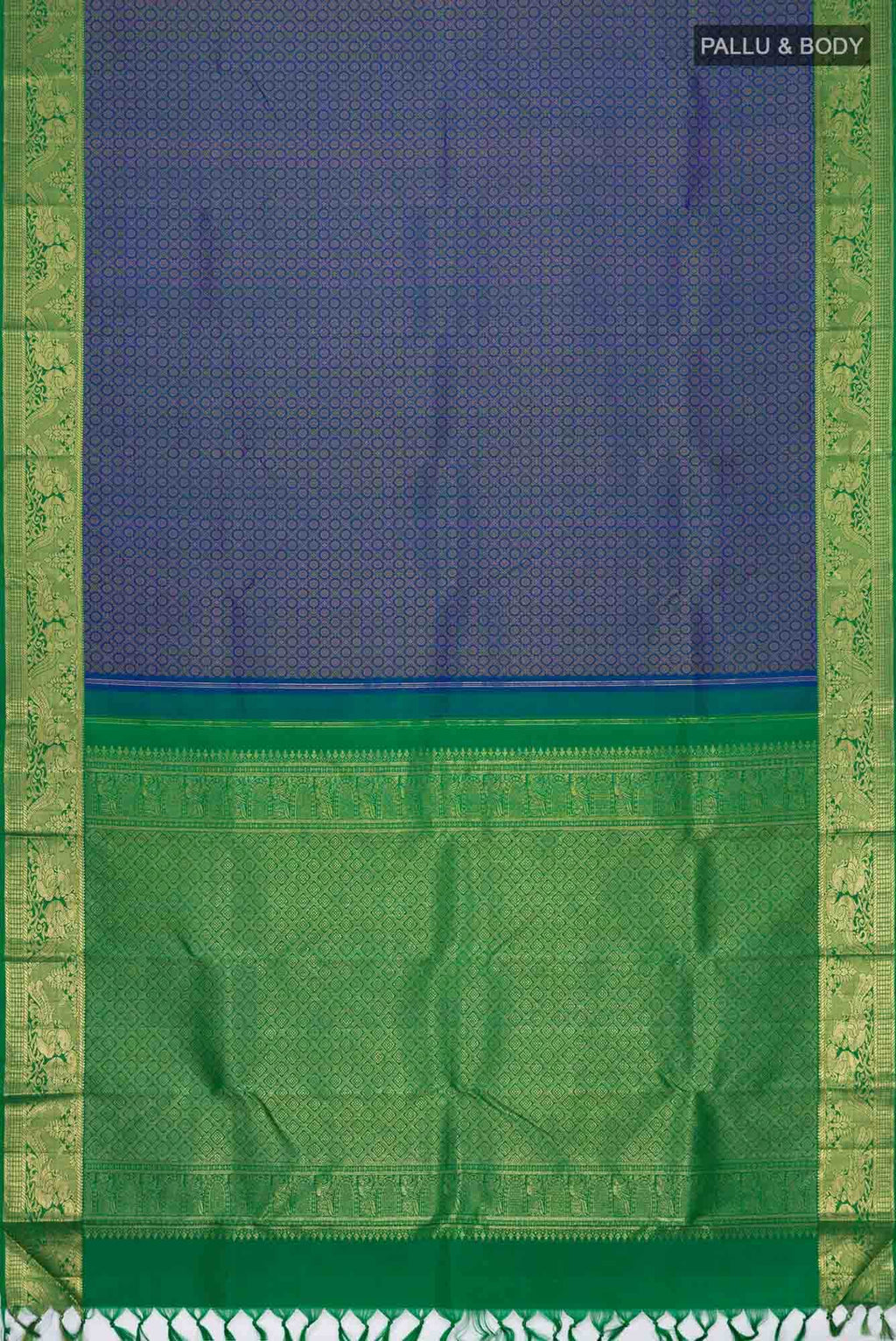 Pure Silk Pure Zari Blue Kanchipuram Saree