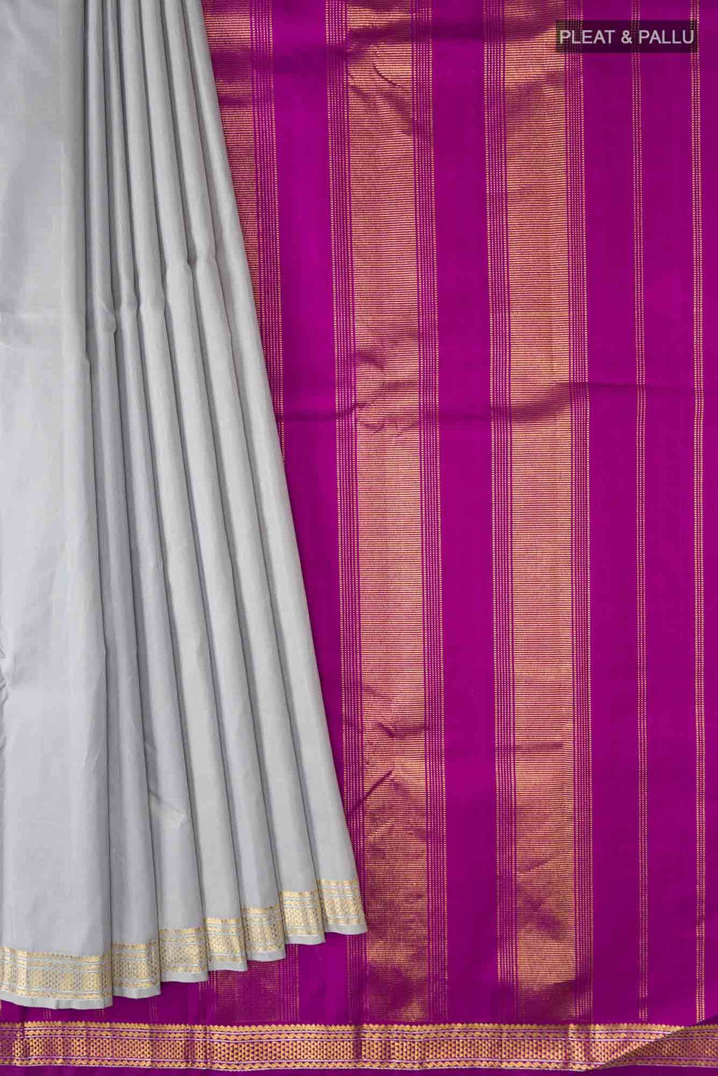 Grey Kanchipuram Silk Saree