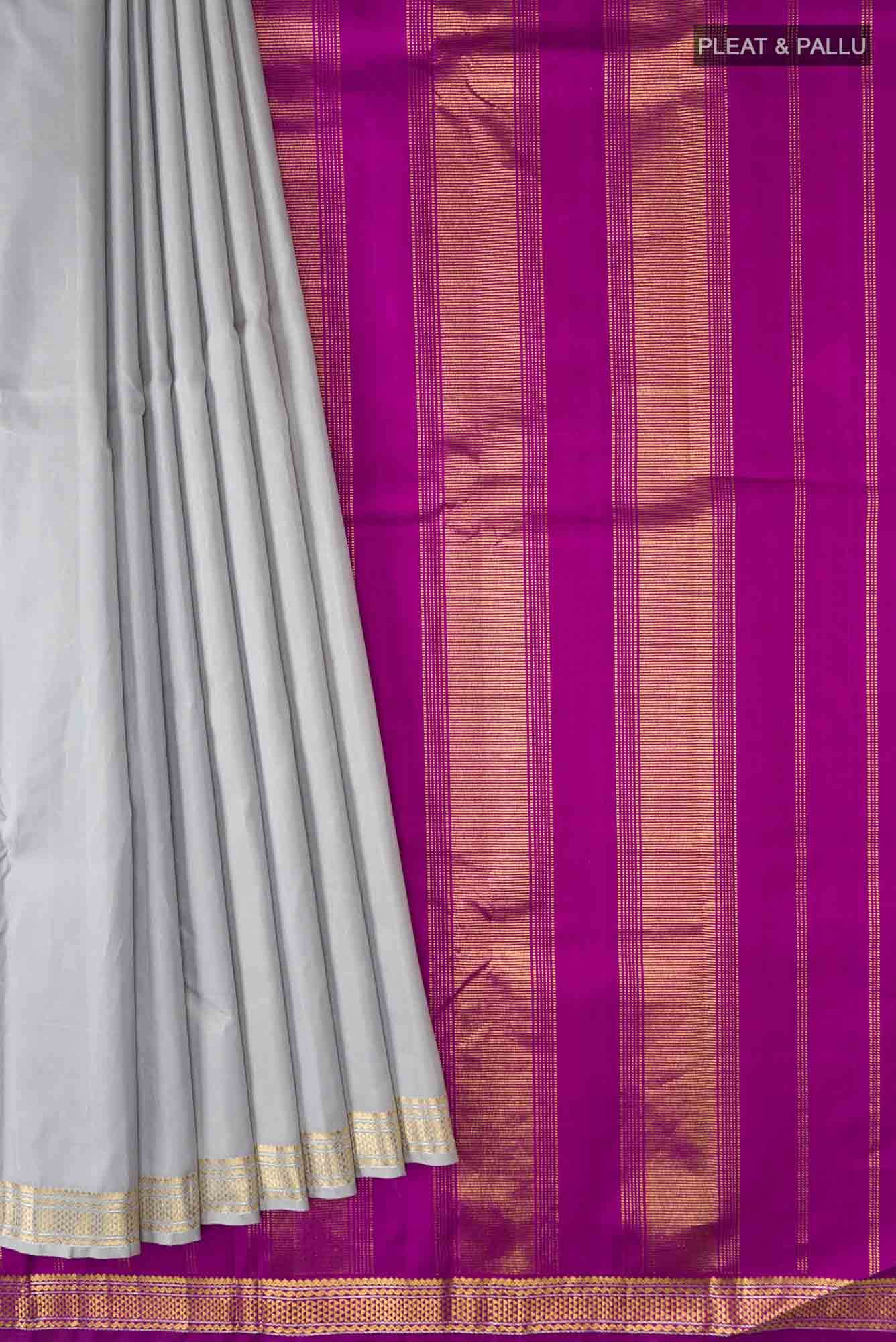 Grey Kanchipuram Silk Saree