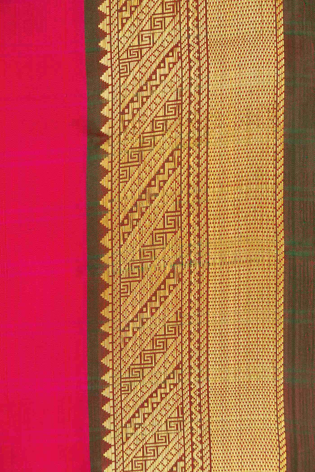 Pure Silk Pure Zari Pink Dual Tone Kanchipuram Saree