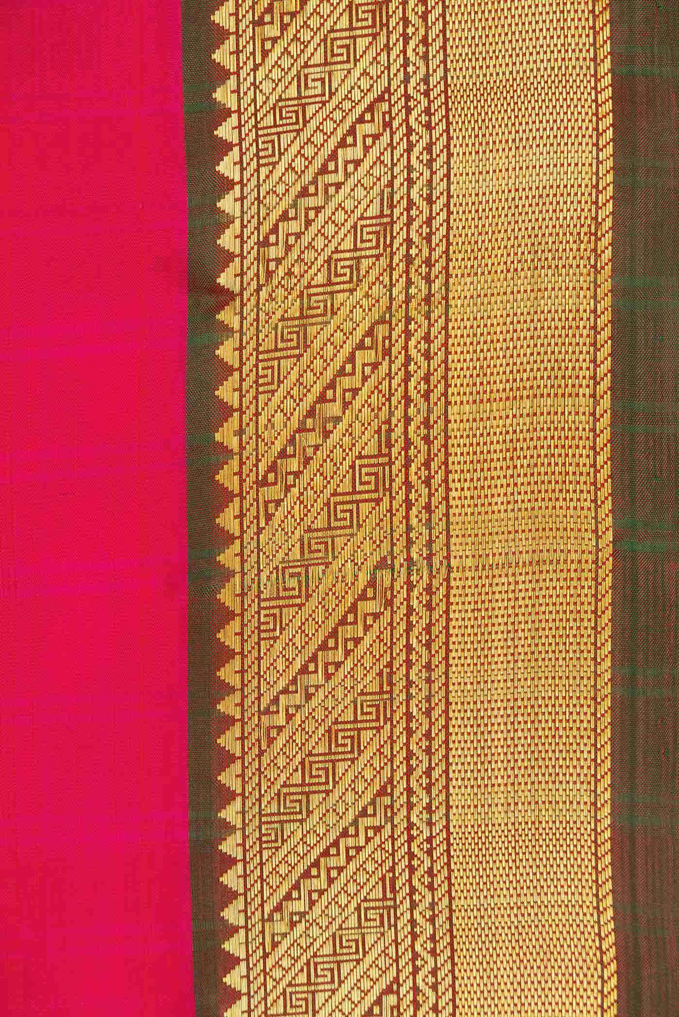 Pure Silk Pure Zari Pink Dual Tone Kanchipuram Saree