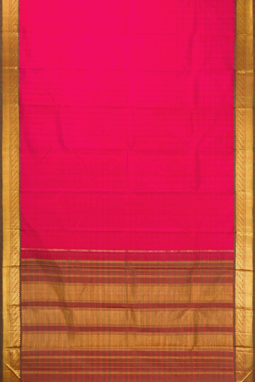 Pure Silk Pure Zari Pink Dual Tone Kanchipuram Saree