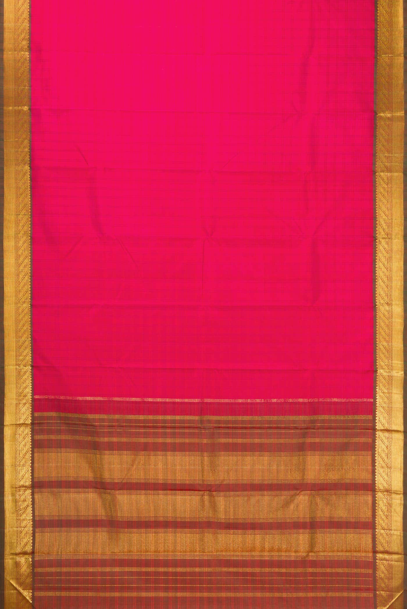 Pure Silk Pure Zari Pink Dual Tone Kanchipuram Saree