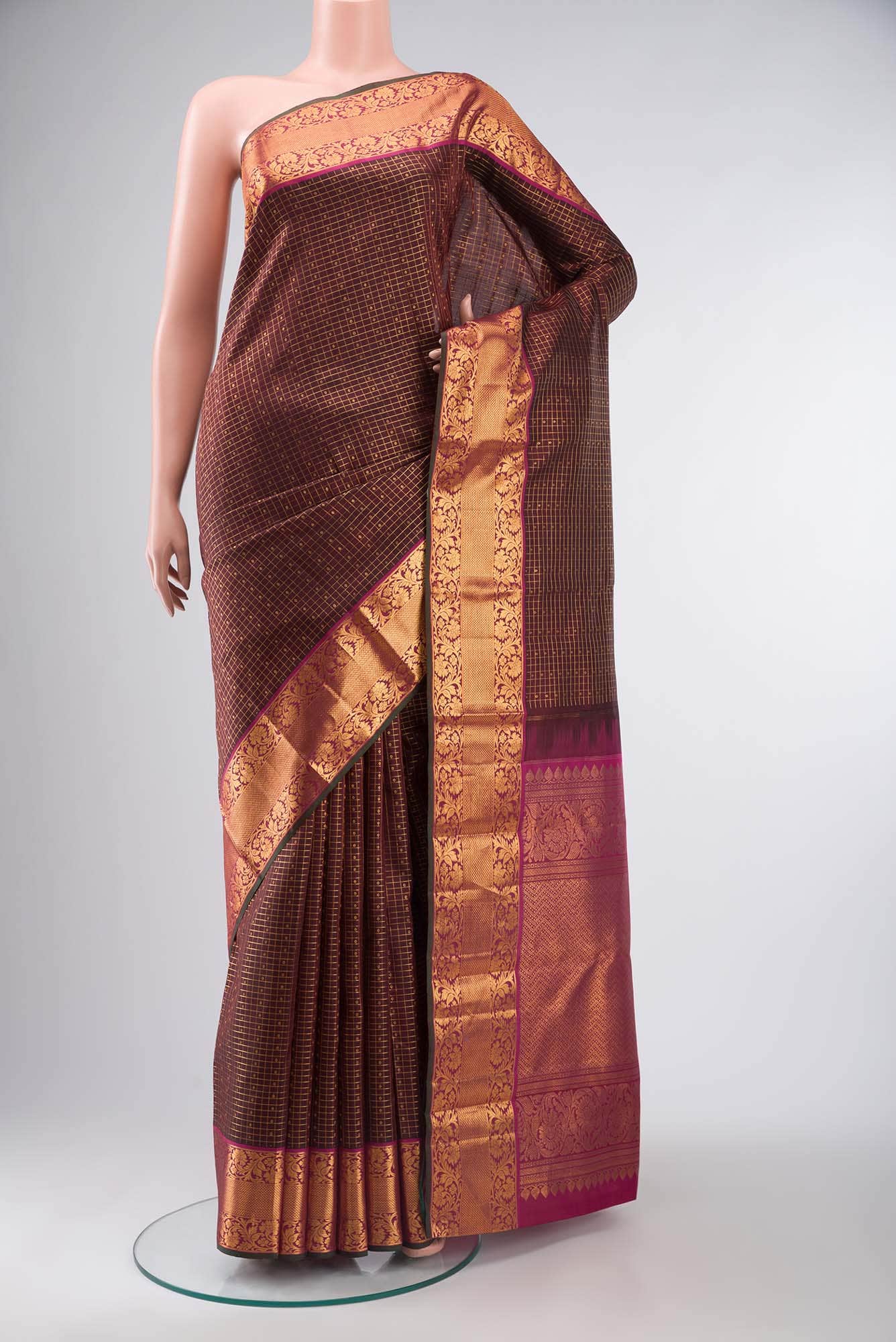 Maroon Kanchipuram Silk Saree