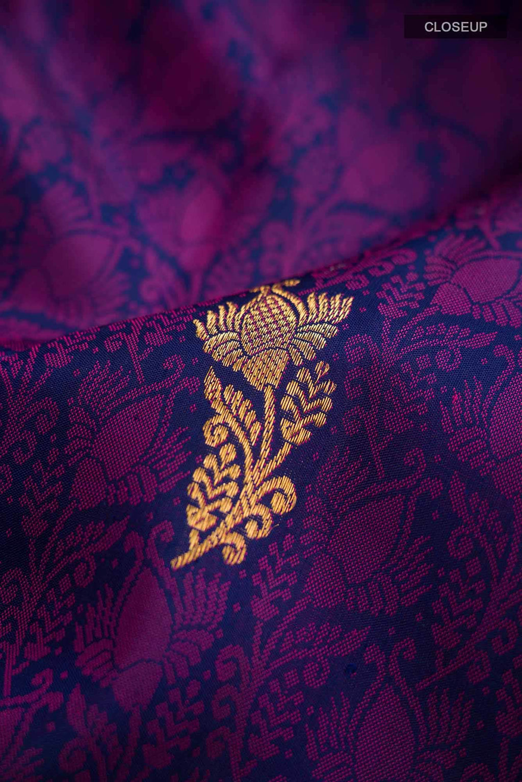 Navy Blue Kanchipuram Silk Saree