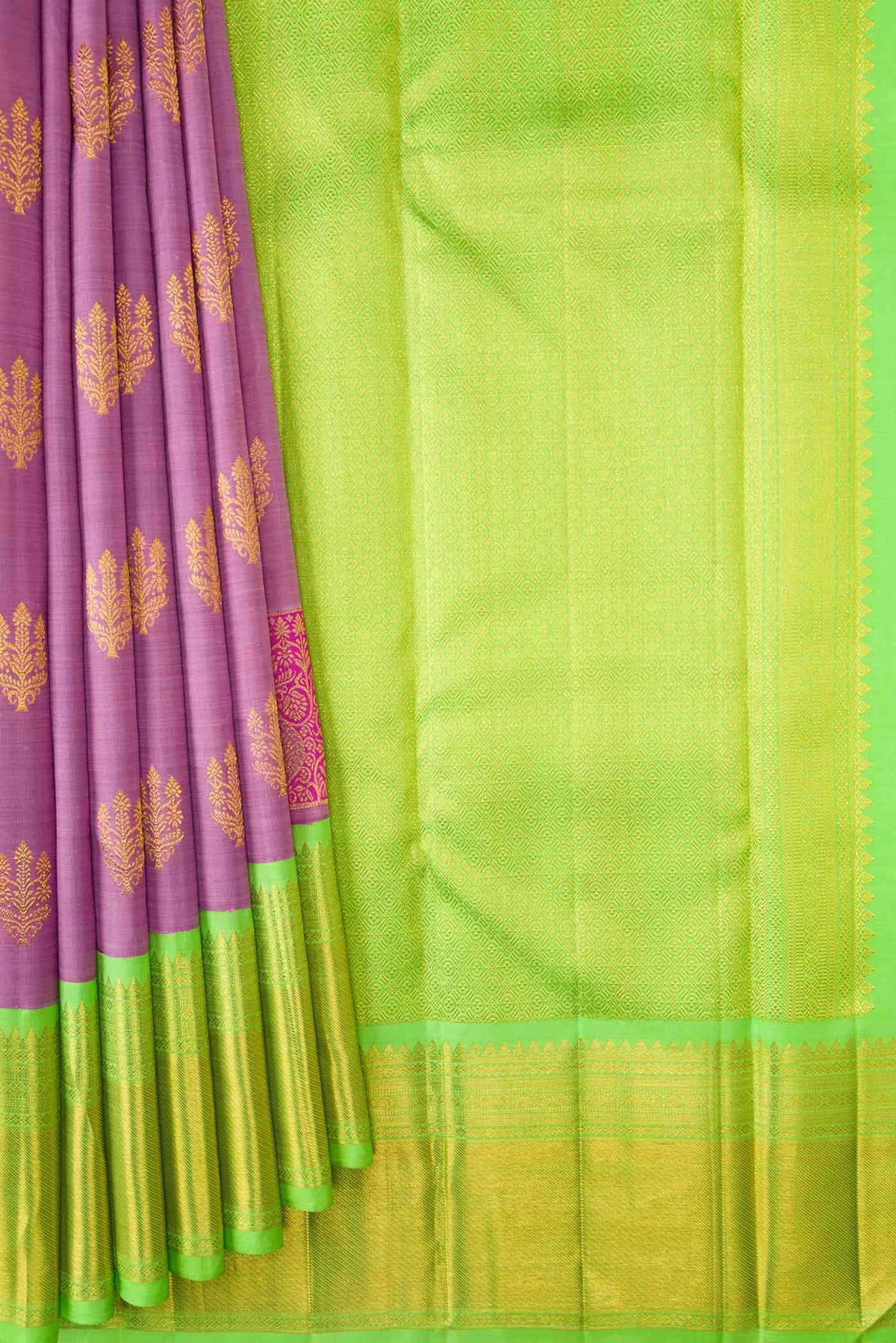 Lavender Dual Tone Kanjivaram Silk Saree