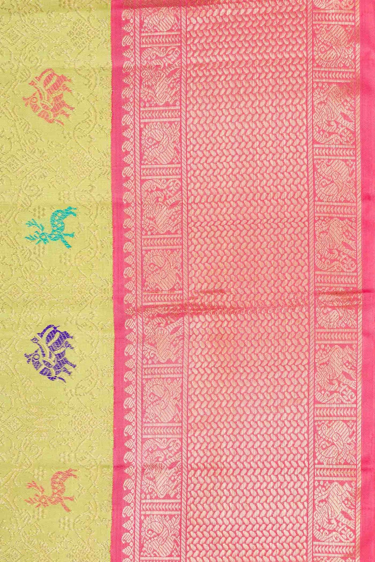 Pista Green Kanchipuram Silk Saree