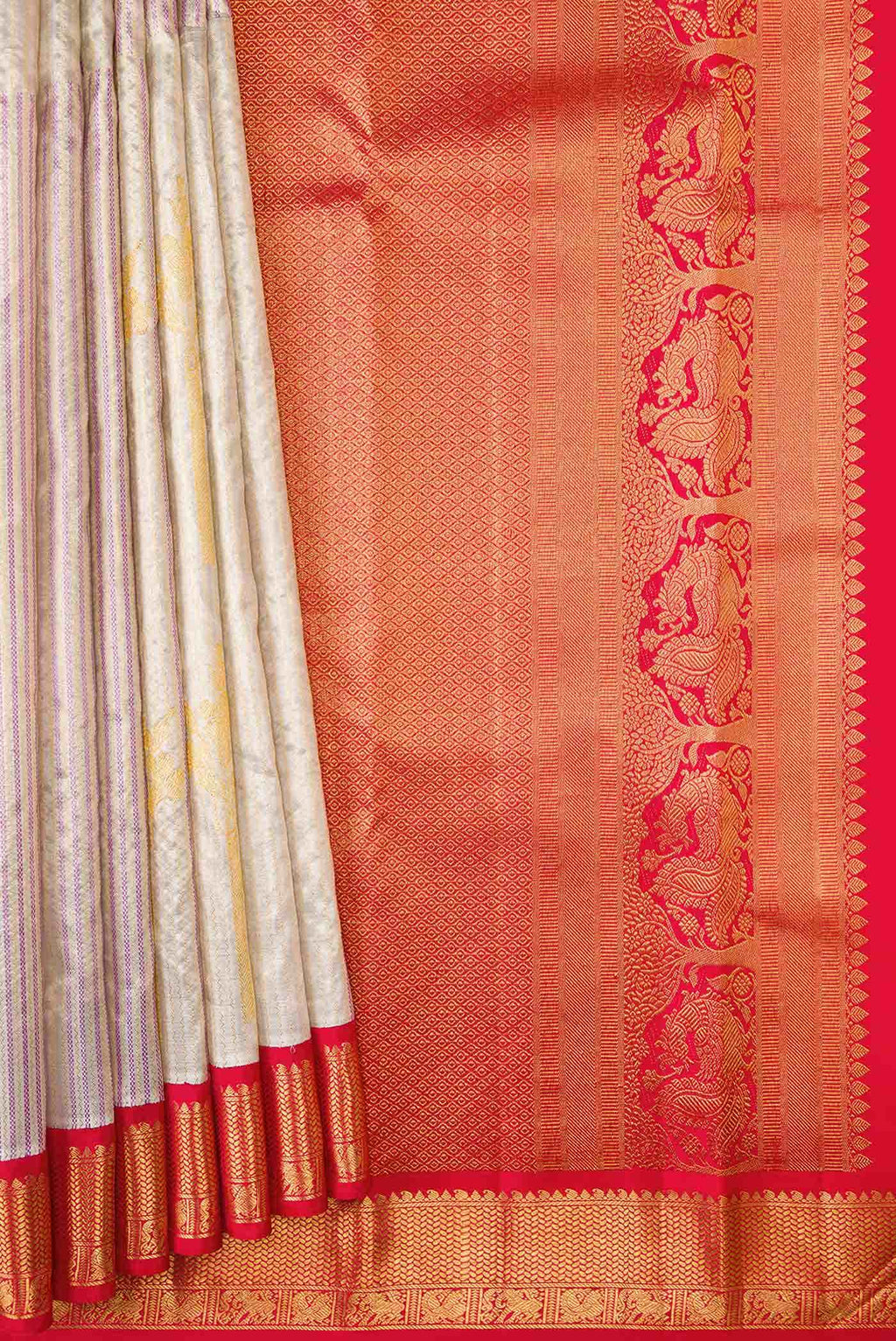 Lilac Dual Tone Kanchipuram Tissue Silk Saree