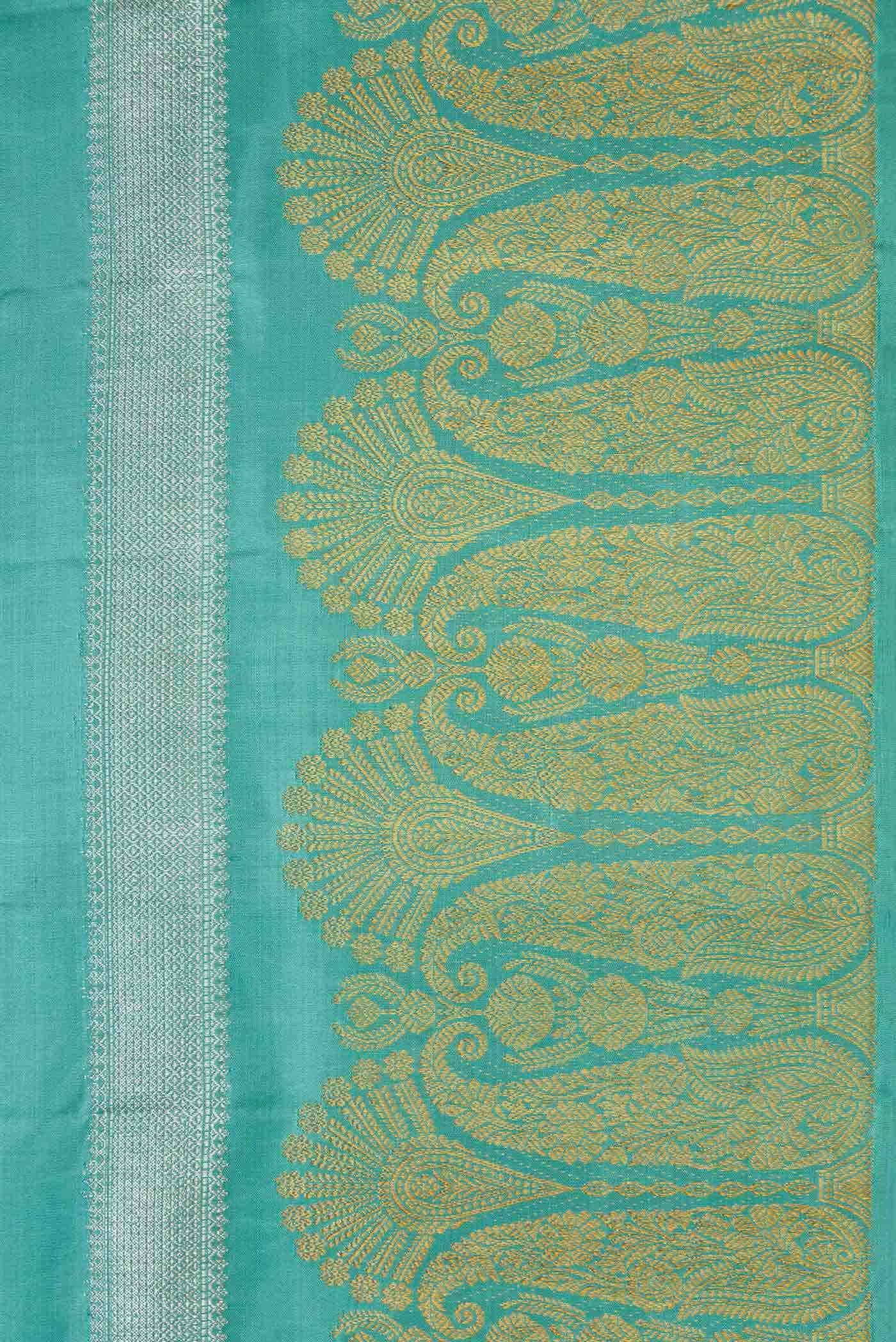 Sea Green Dual Tone Kanchipuram Silk Saree