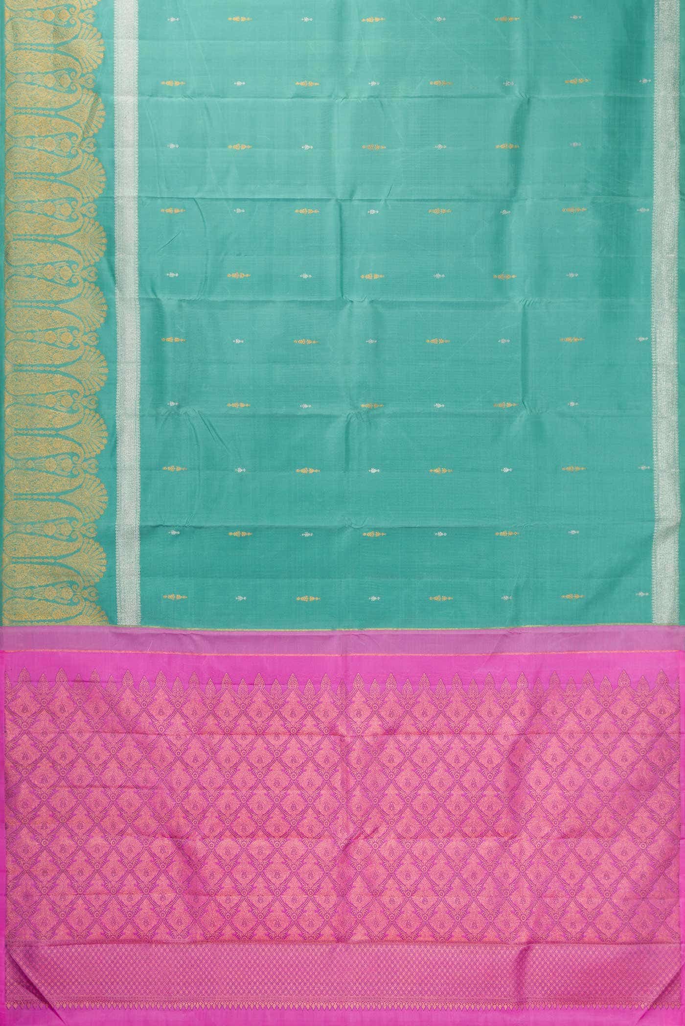 Sea Green Dual Tone Kanchipuram Silk Saree
