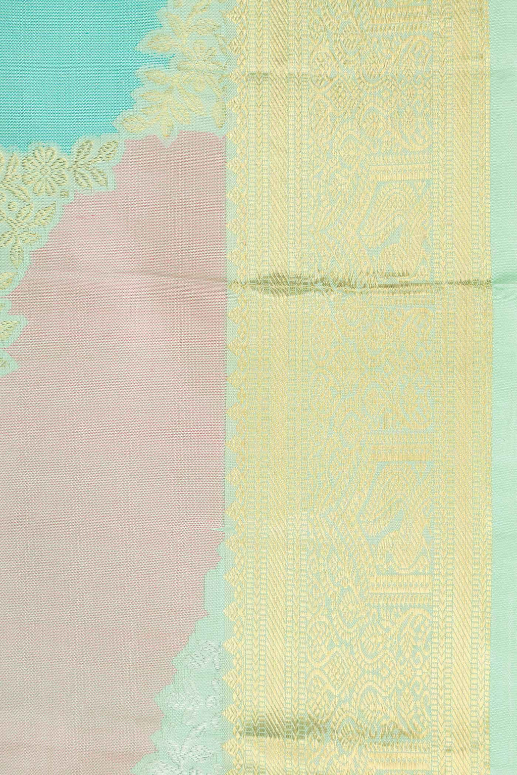 Green Grey and Brown Dual Tone Kanchipuram Silk Saree