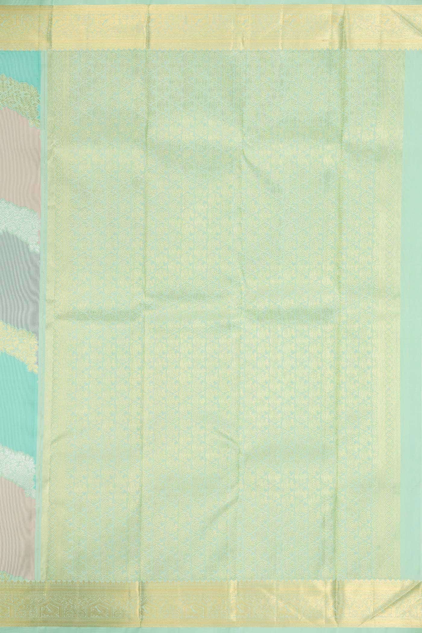 Green Grey and Brown Dual Tone Kanchipuram Silk Saree