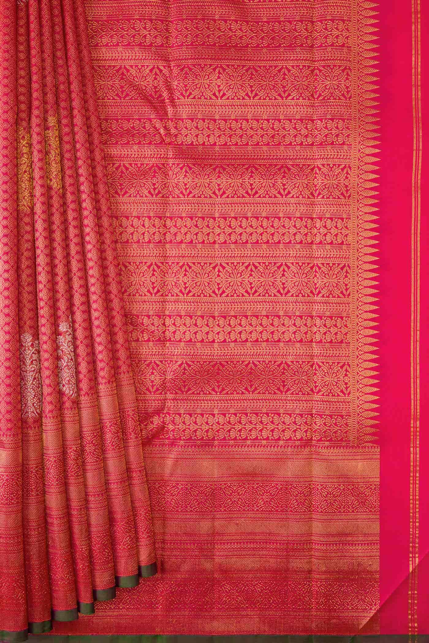 Pink Dual Tone Kanchipuram Silk Saree