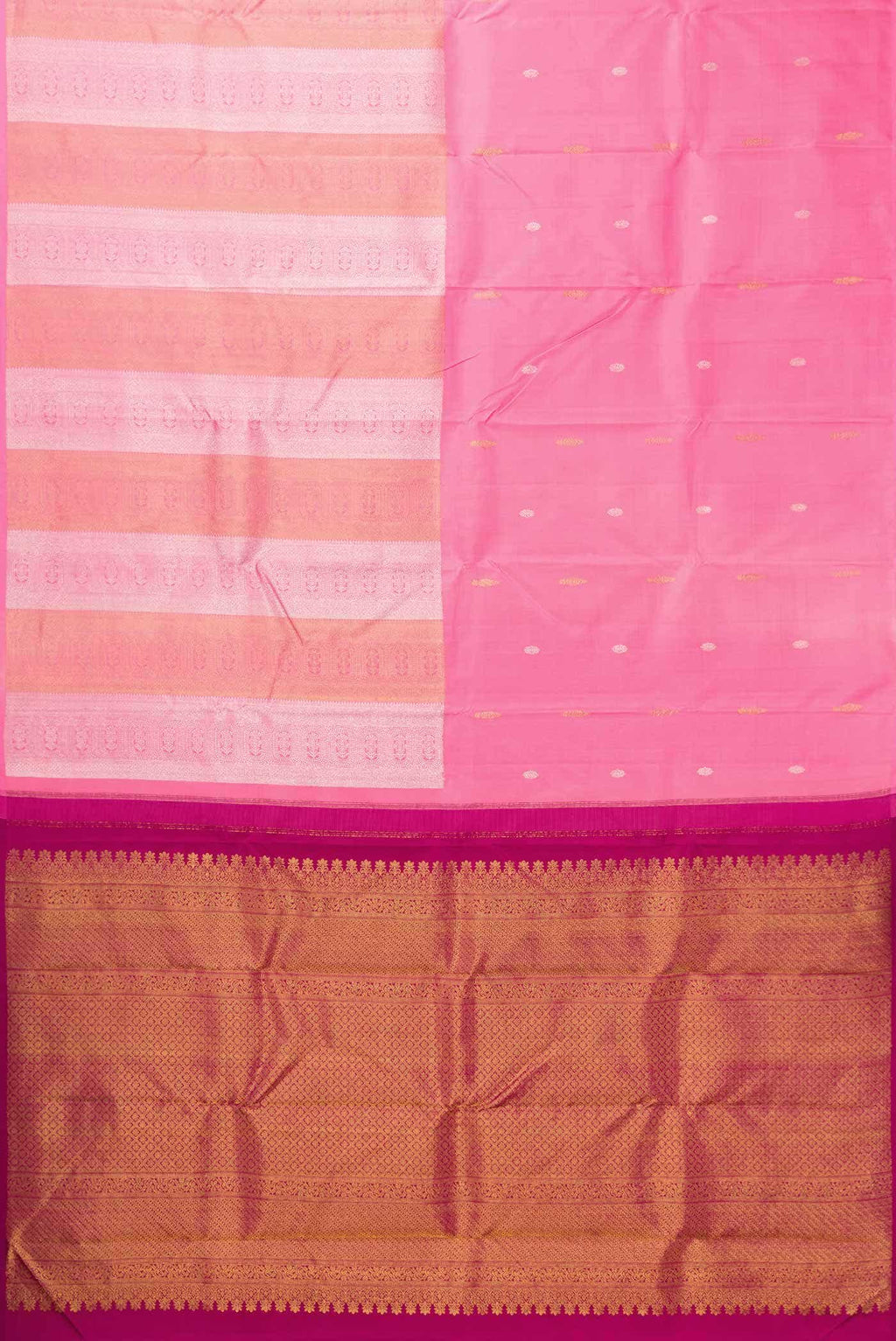 Pink Dual Tone Kanchipuram Silk Saree