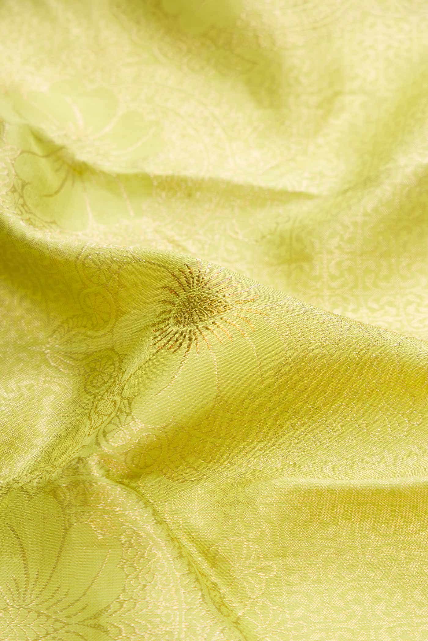 Parrot Green Dual Tone Kanchipuram Silk Saree