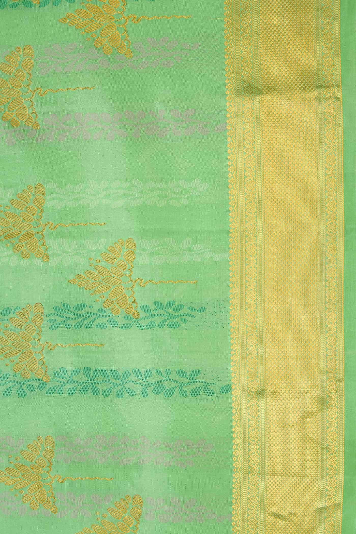 Sea Green Dual Tone Kanchipuram Silk Saree
