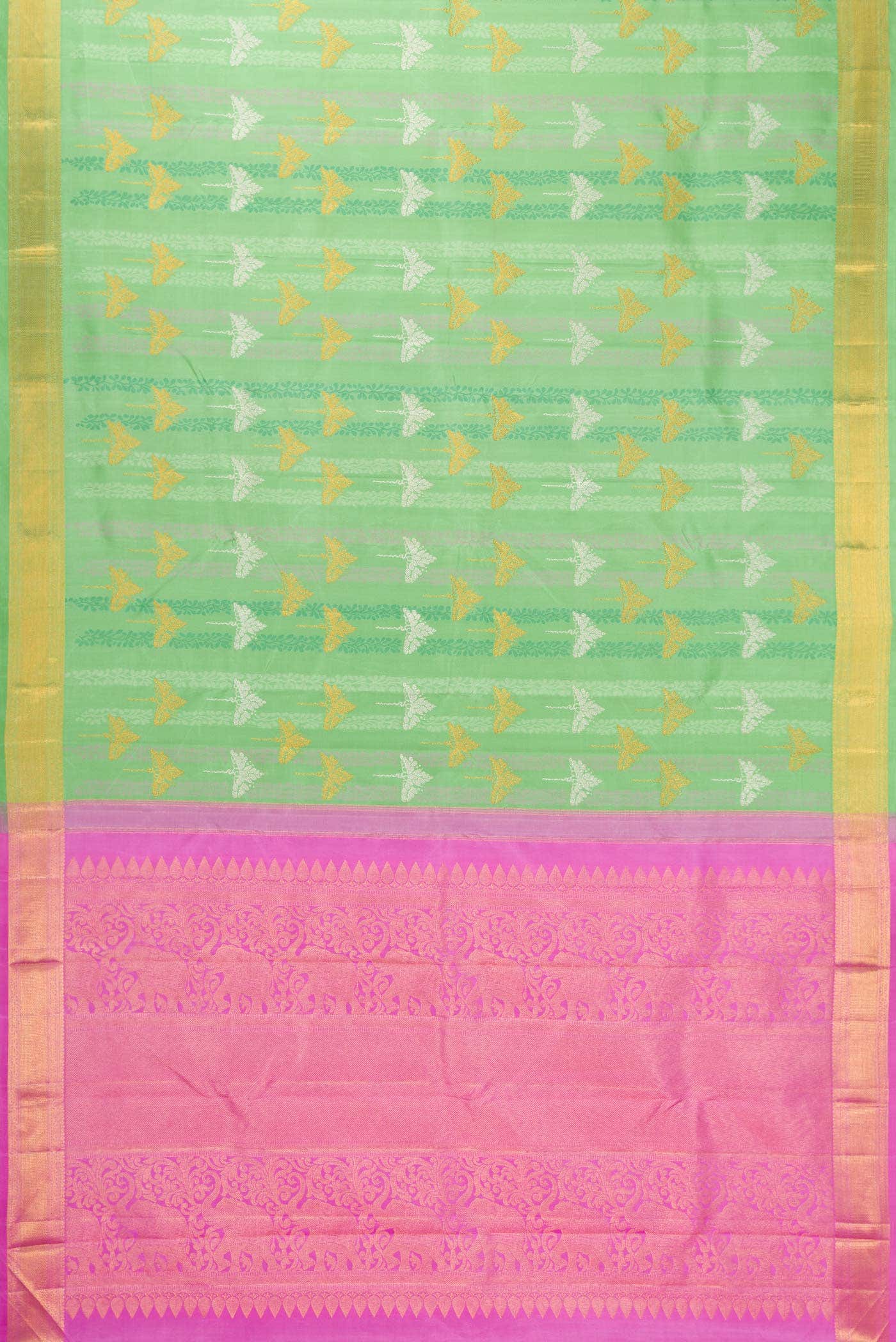 Sea Green Dual Tone Kanchipuram Silk Saree
