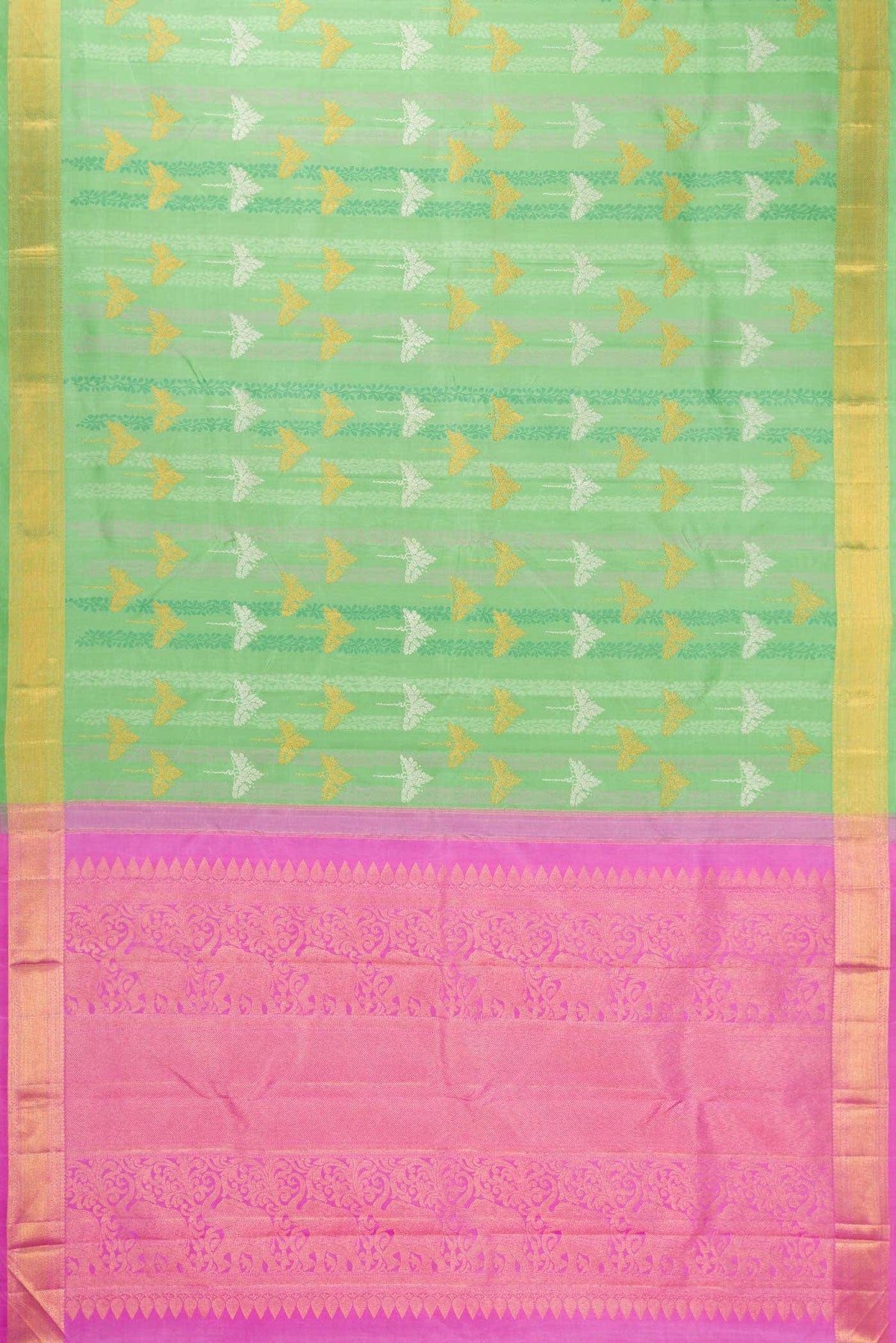 Sea Green Dual Tone Kanchipuram Silk Saree