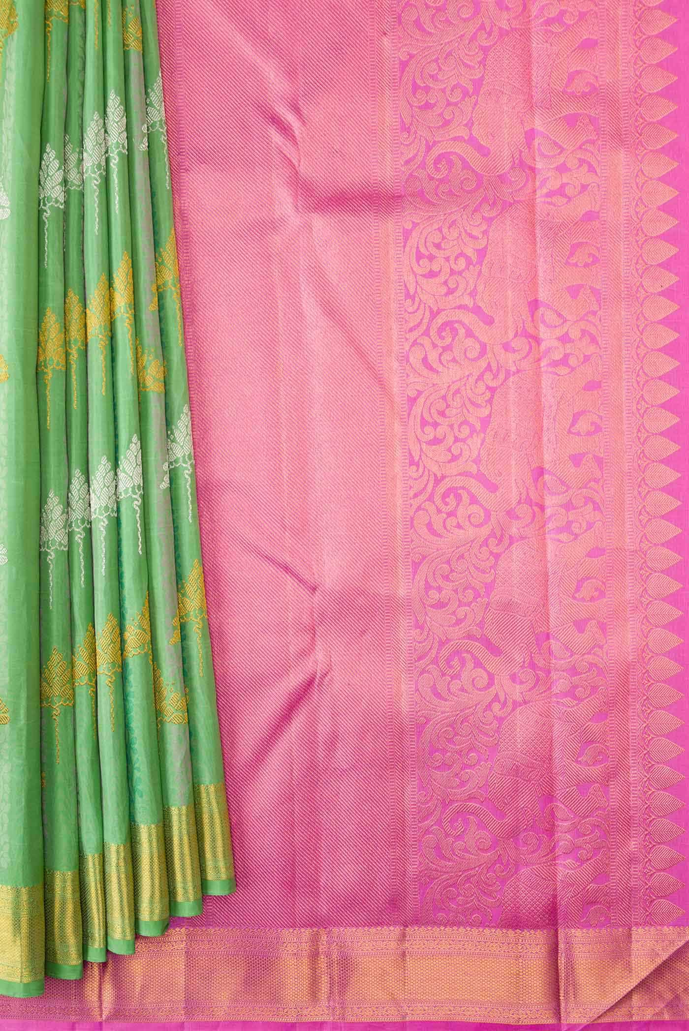 Sea Green Dual Tone Kanchipuram Silk Saree