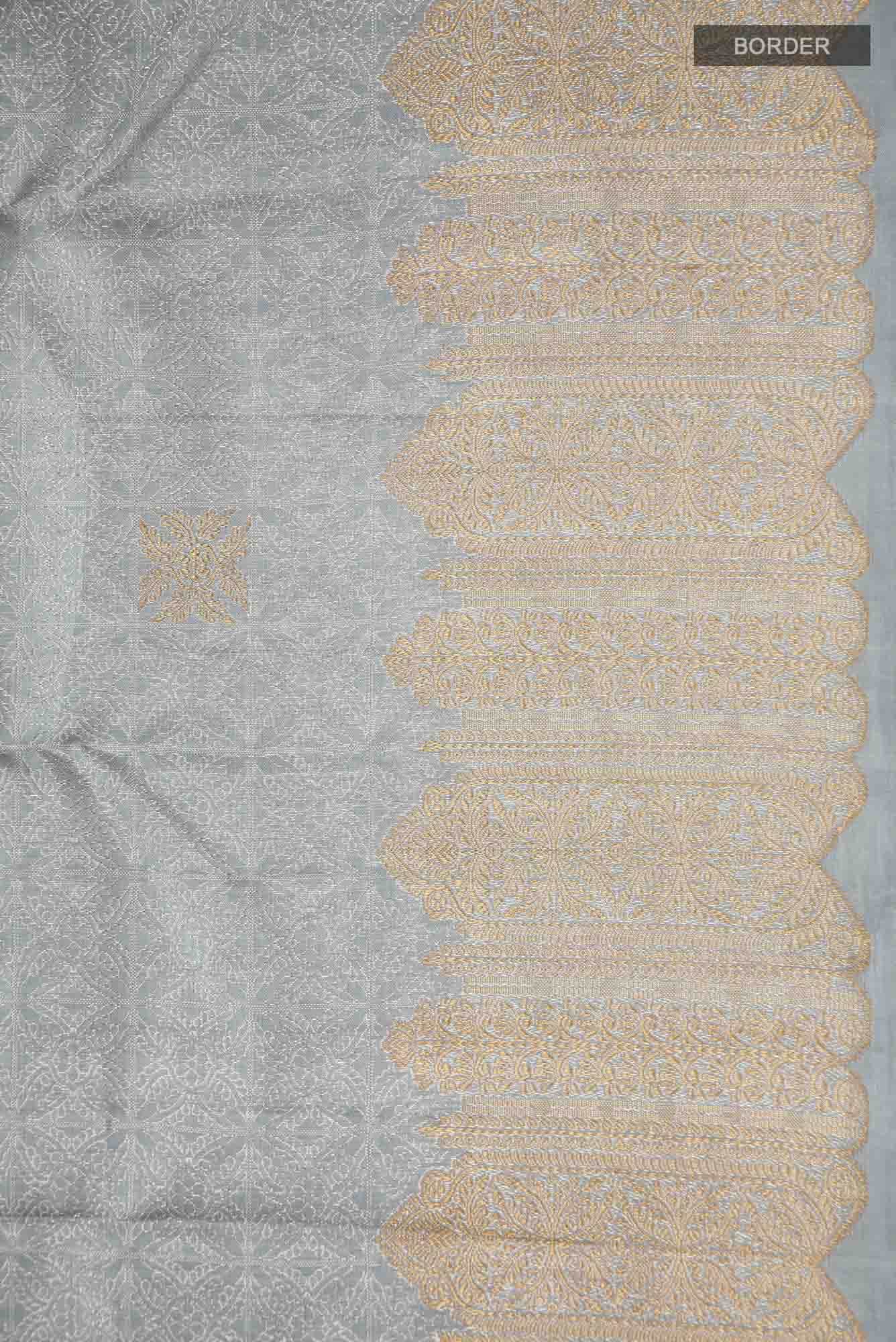 Grey Kanchipuram Silk Saree