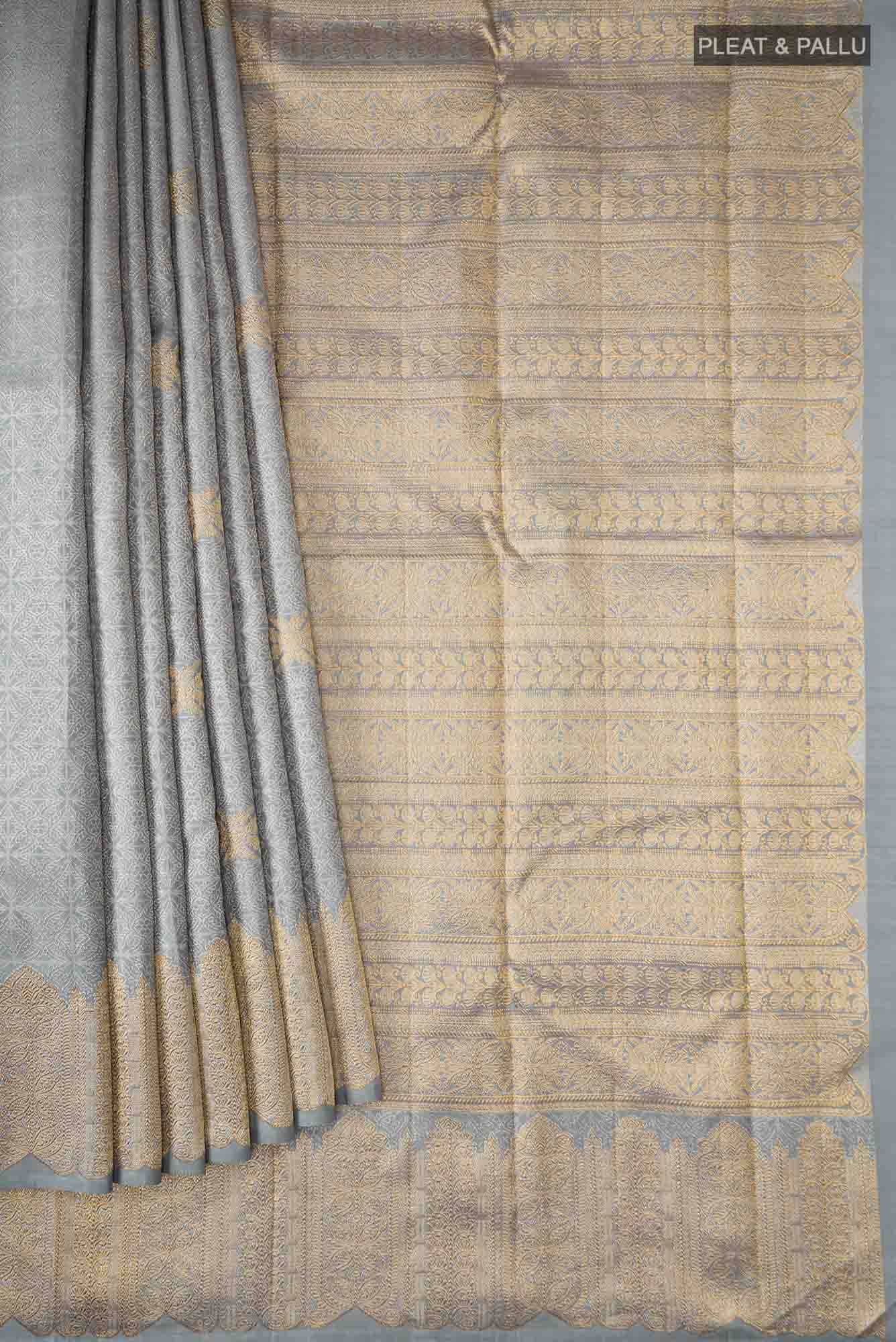 Grey Kanchipuram Silk Saree
