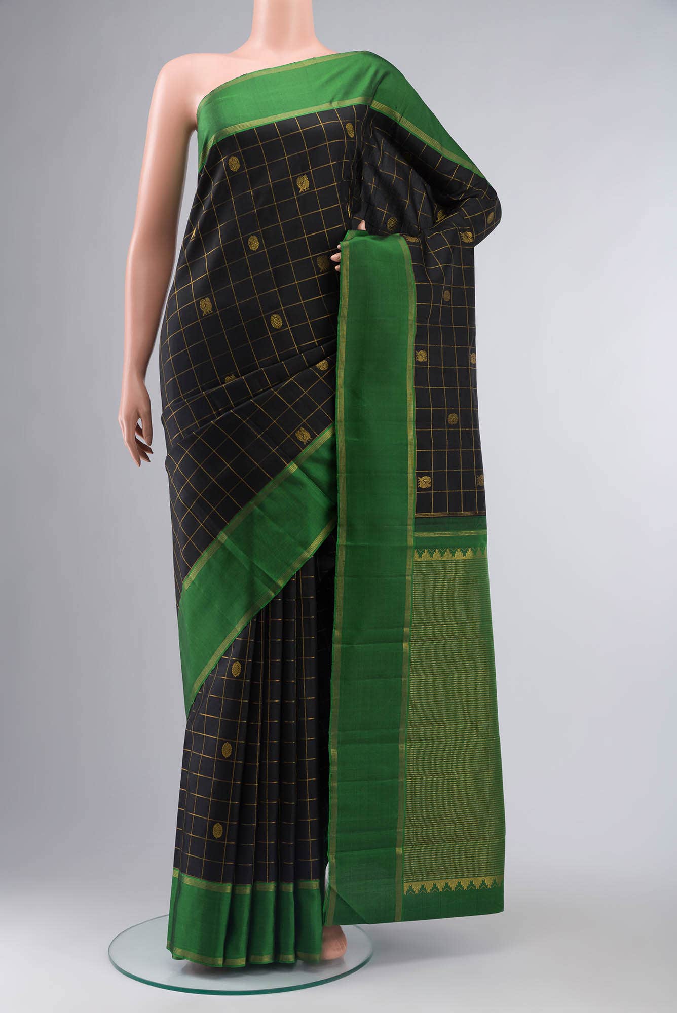 Black Kanchipuram Silk Saree