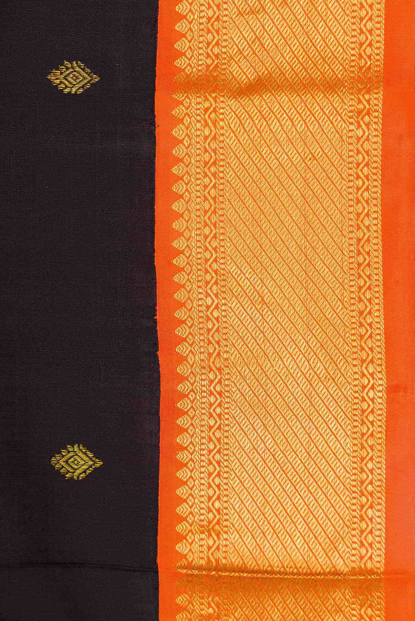 Pure Silk Pure Zari Black Kanchipuram Saree