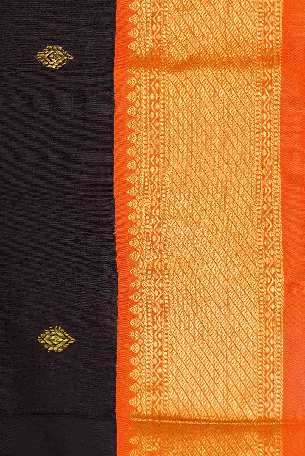 Pure Silk Pure Zari Black Kanchipuram Saree