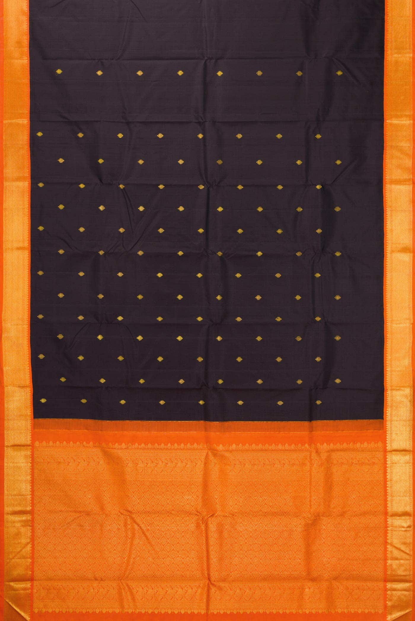 Pure Silk Pure Zari Black Kanchipuram Saree