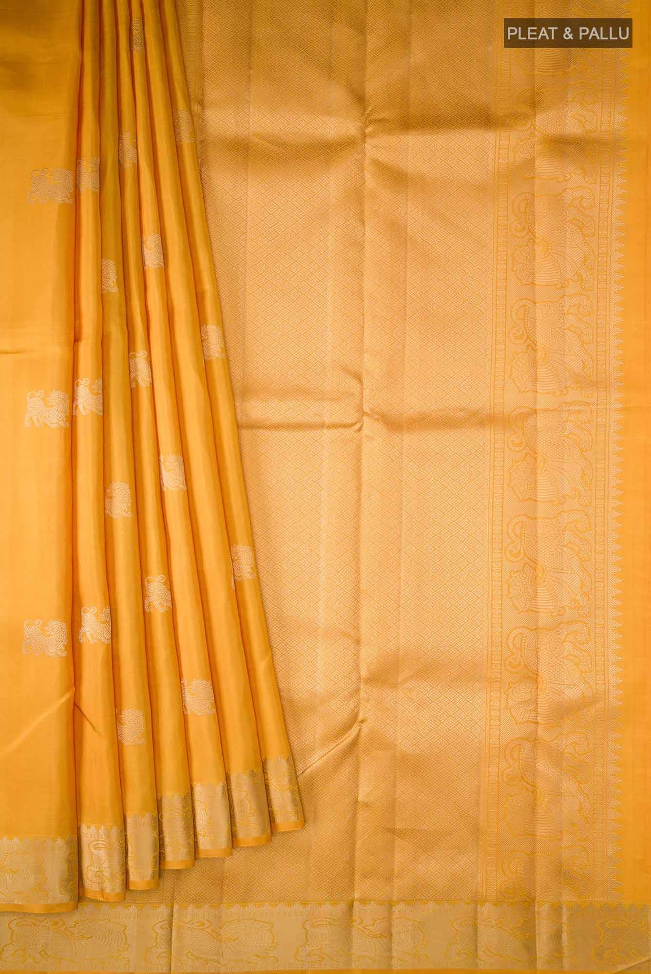 Yellow Kanchipuram Silk Saree