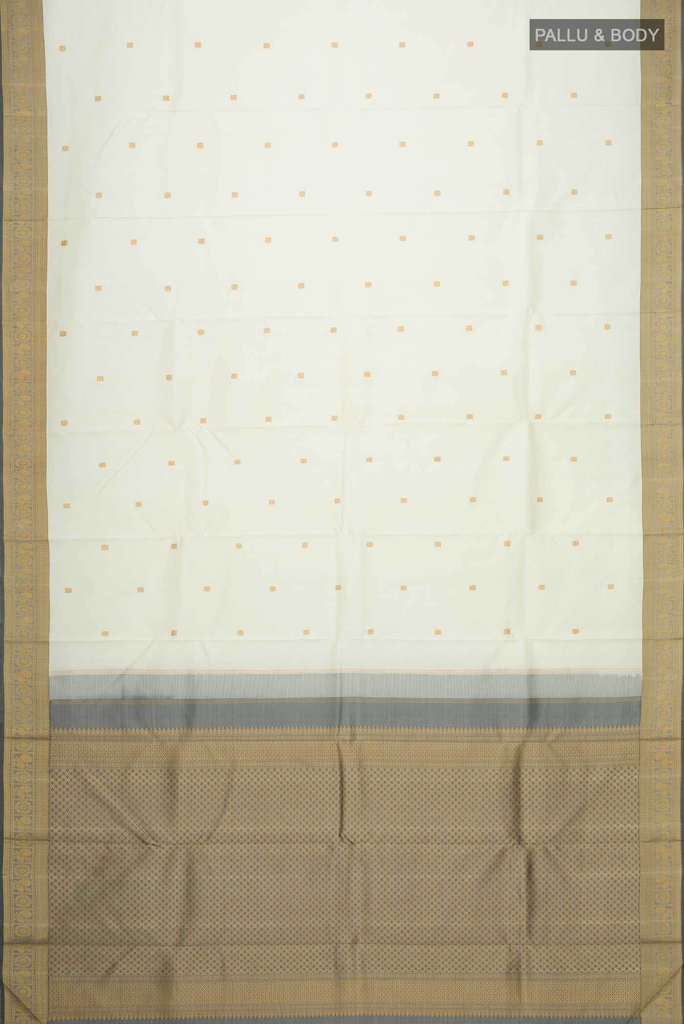 Cream Kanchipuram Silk Saree