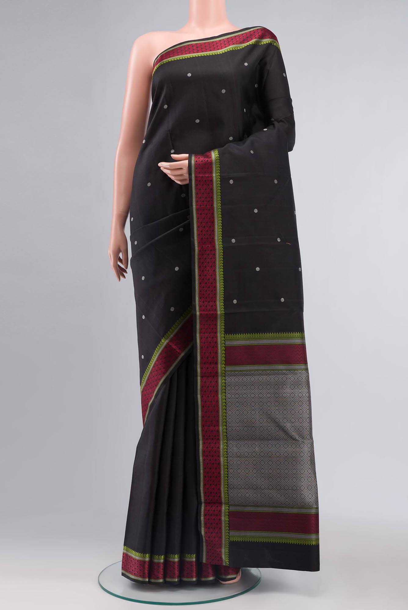 Black Kanchipuram Silk Saree