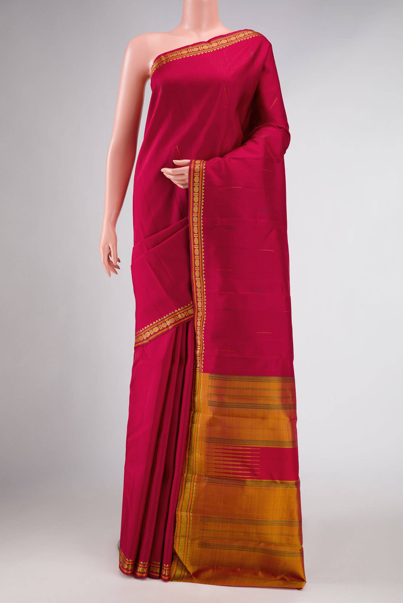 Maroon Dual Tone Kanchipuram Silk Saree