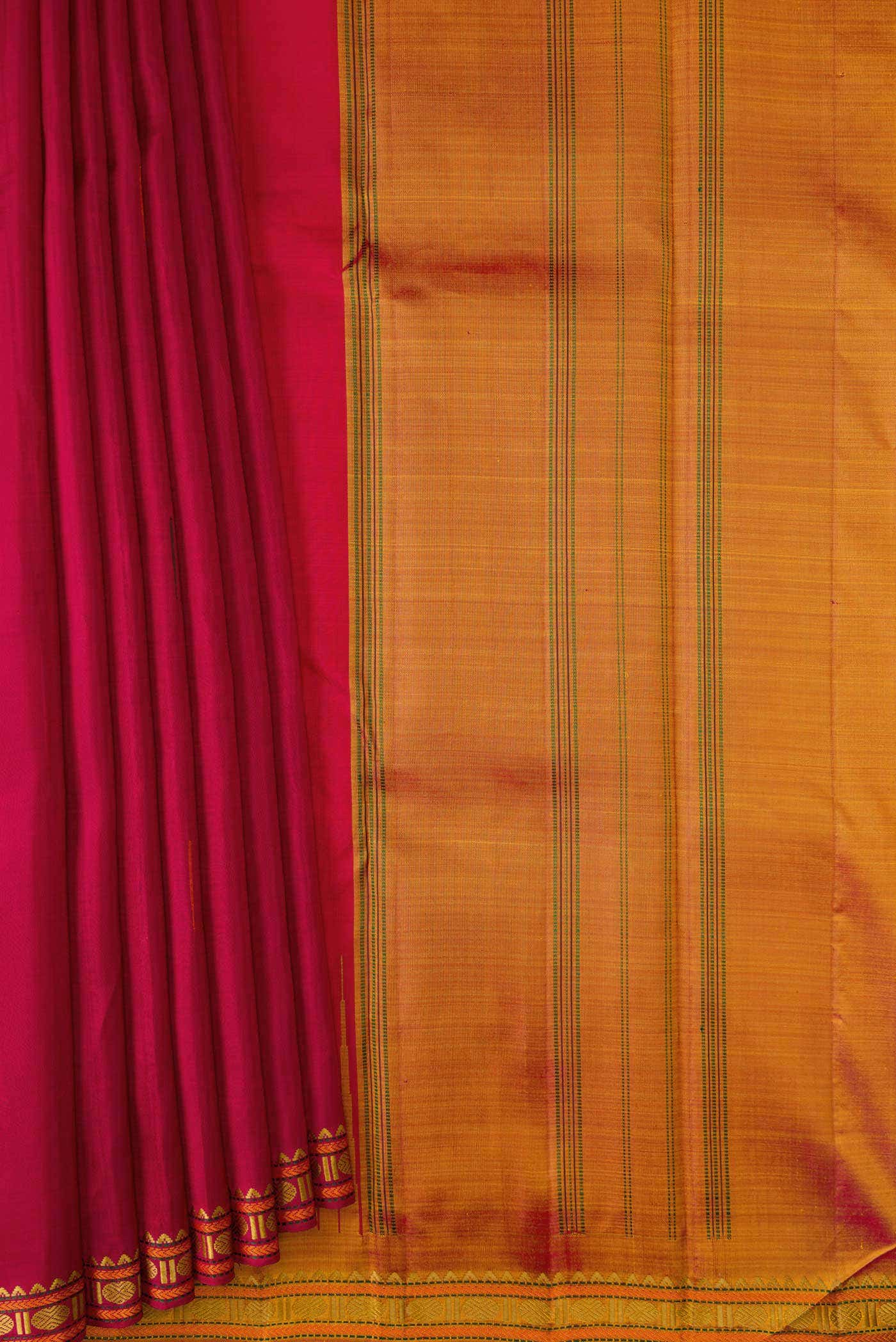 Maroon Dual Tone Kanchipuram Silk Saree