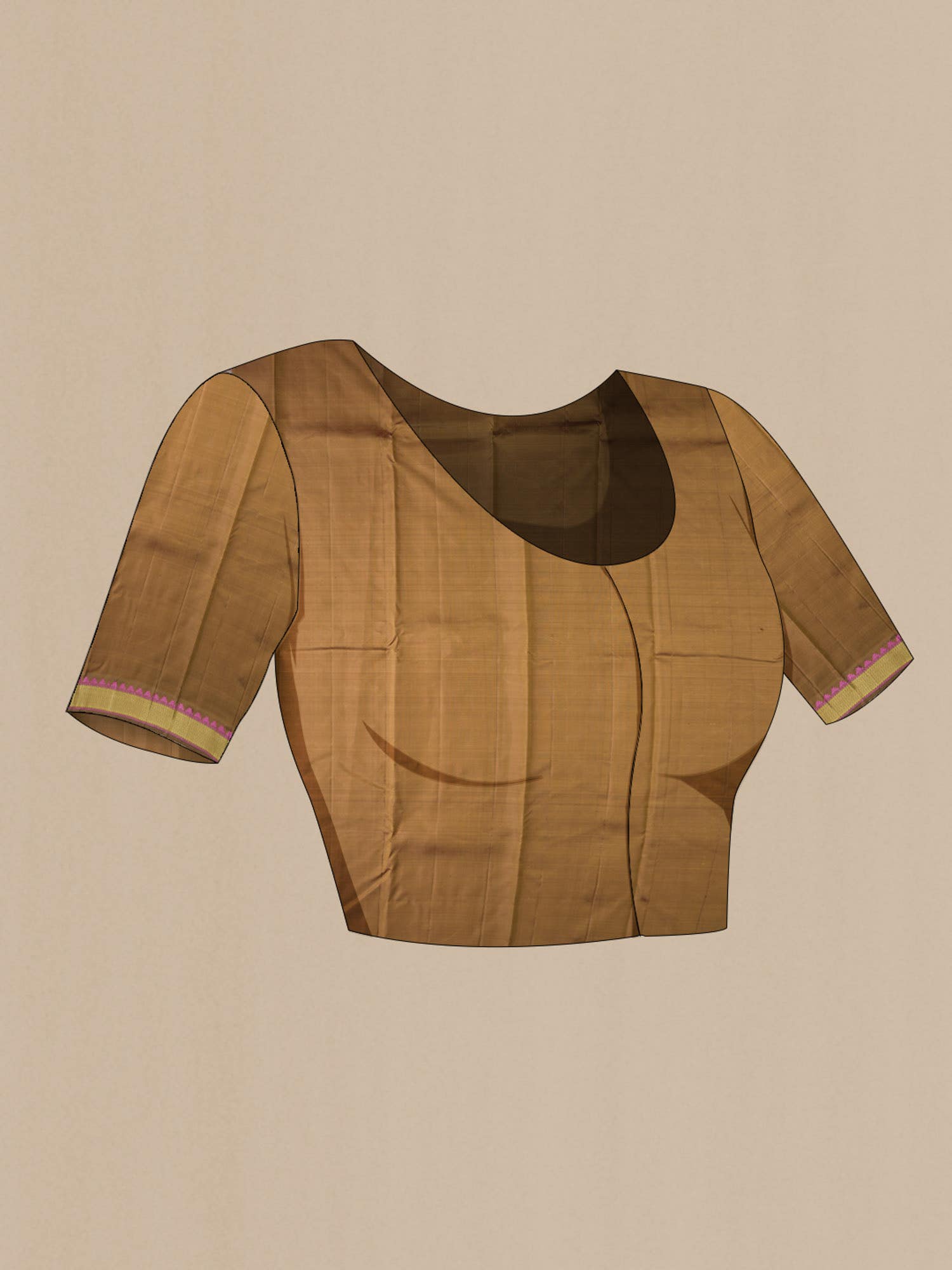 Beige Kanchipuram Silk Saree