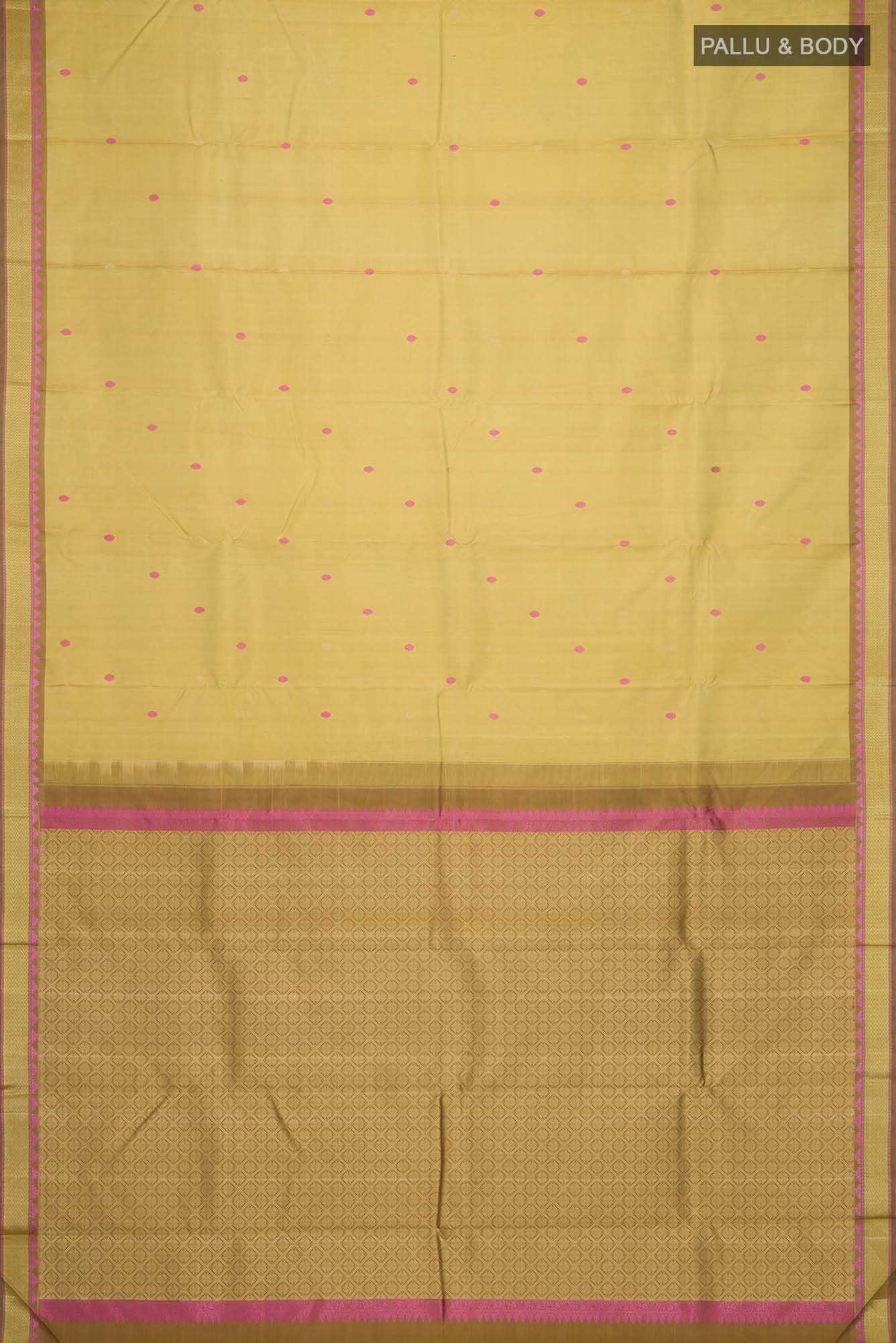 Beige Kanchipuram Silk Saree