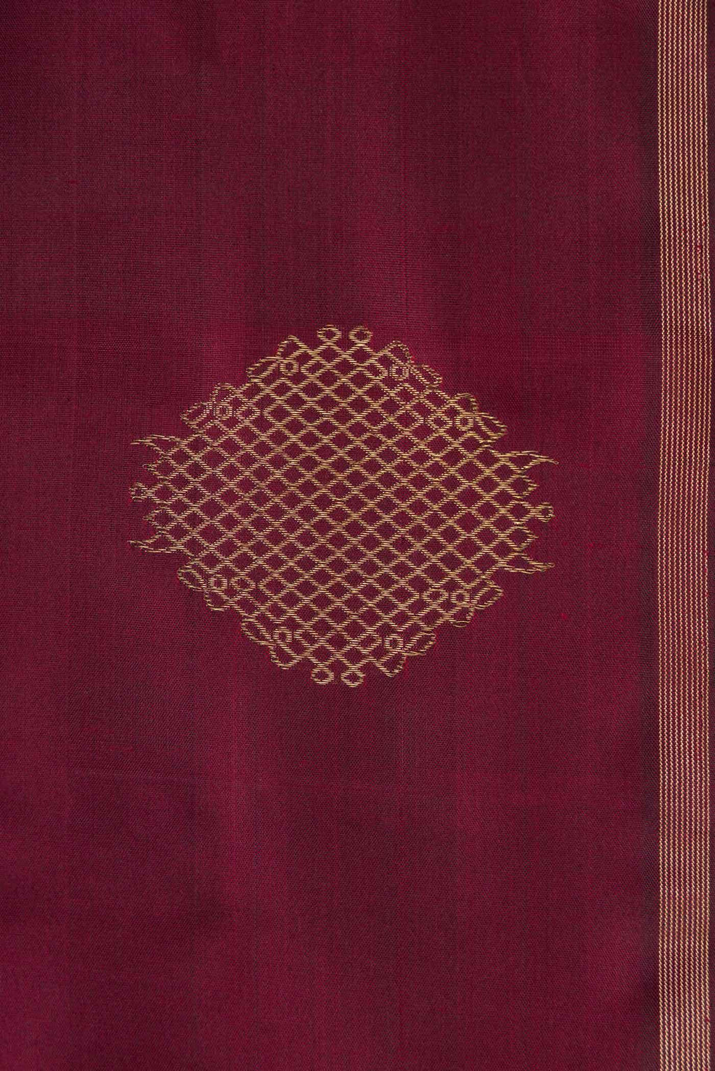 Pure Silk Pure Zari Maroon Dual Tone Kanchipuram Saree