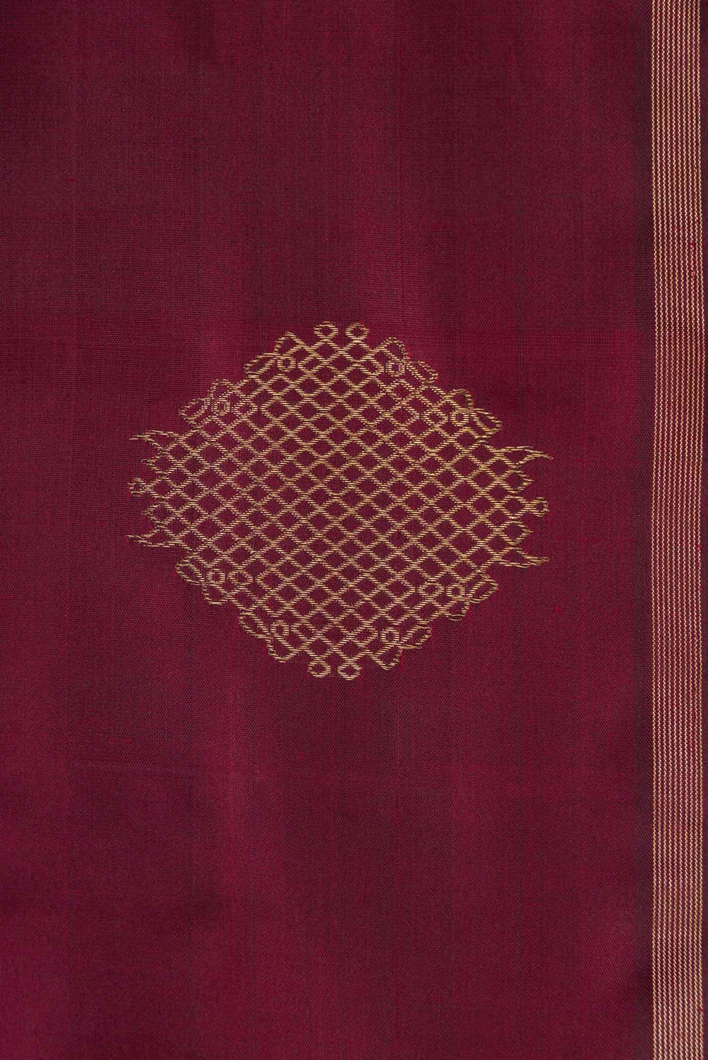 Pure Silk Pure Zari Maroon Dual Tone Kanchipuram Saree