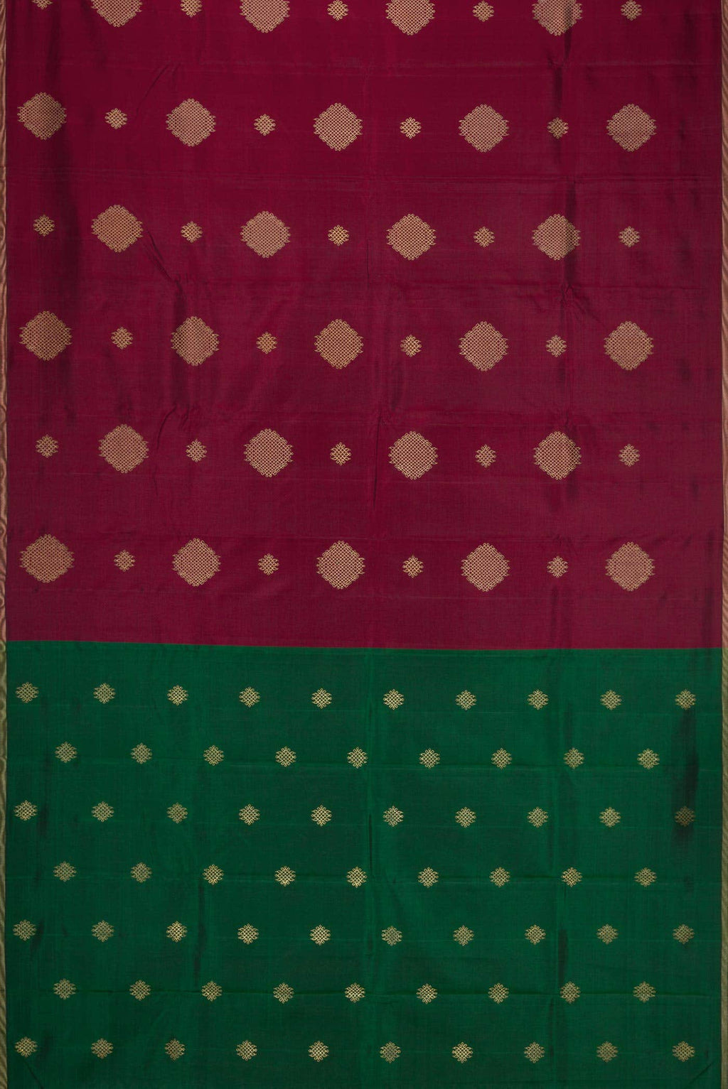 Pure Silk Pure Zari Maroon Dual Tone Kanchipuram Saree
