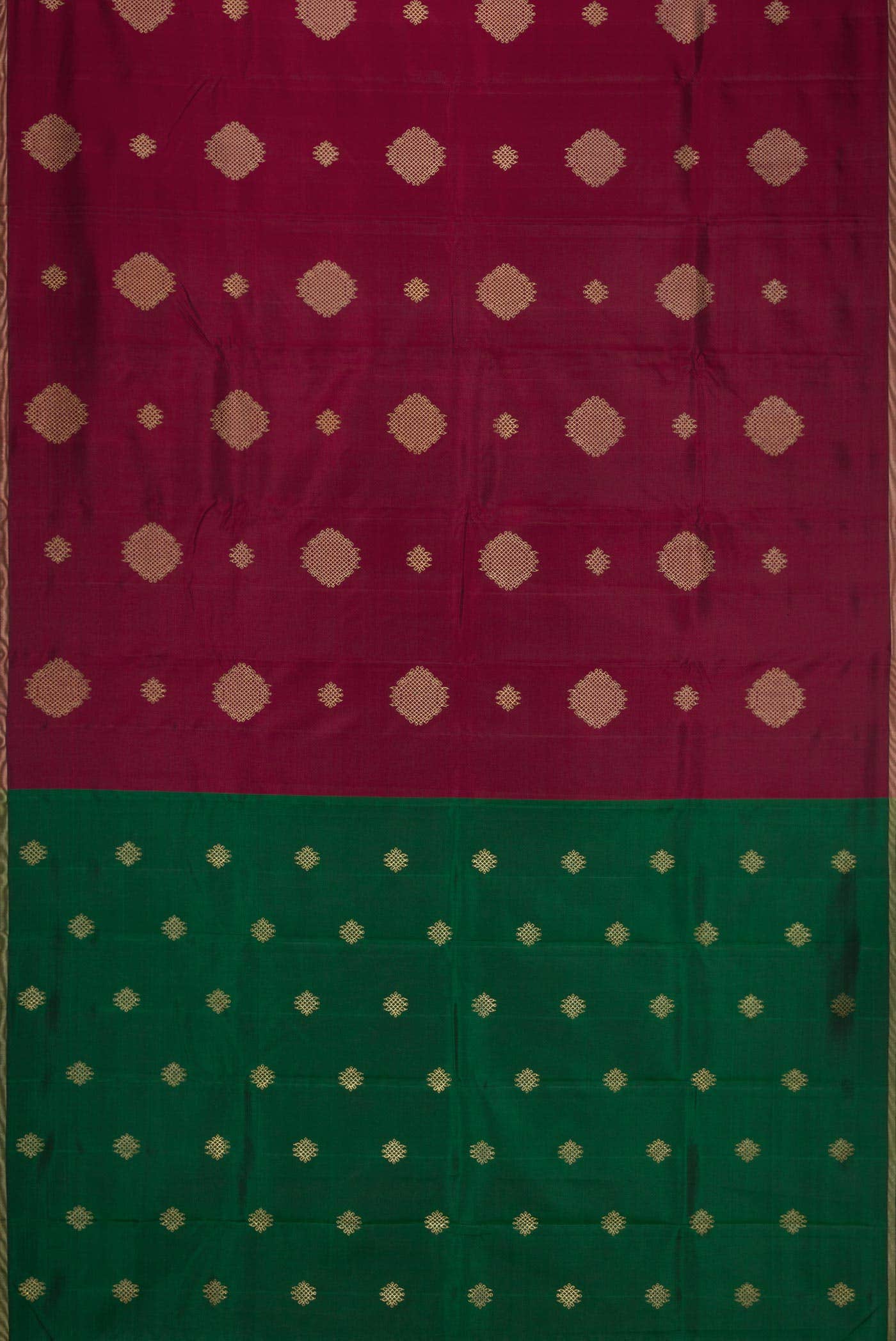 Pure Silk Pure Zari Maroon Dual Tone Kanchipuram Saree