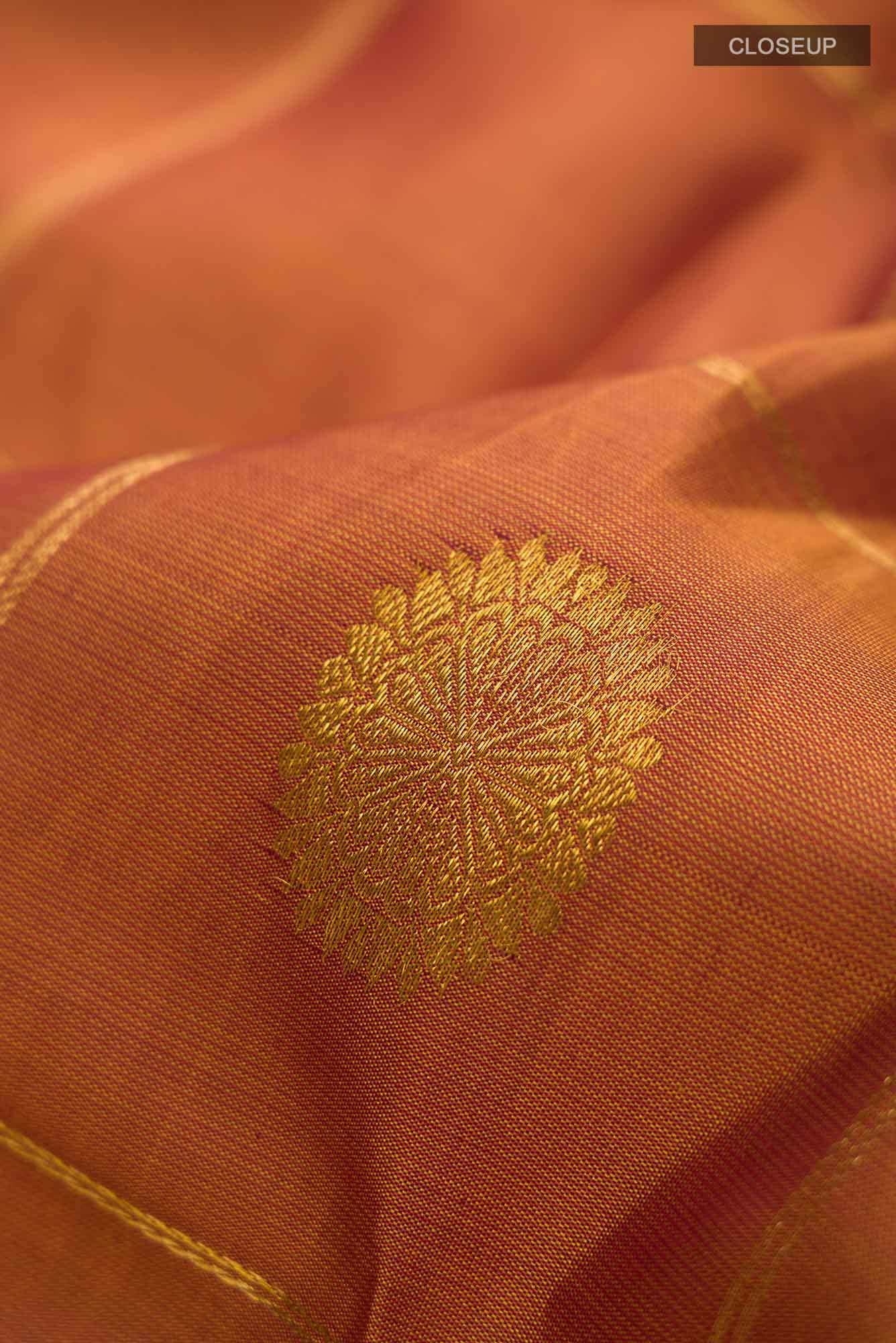 Mustard Kanchipuram Silk Saree