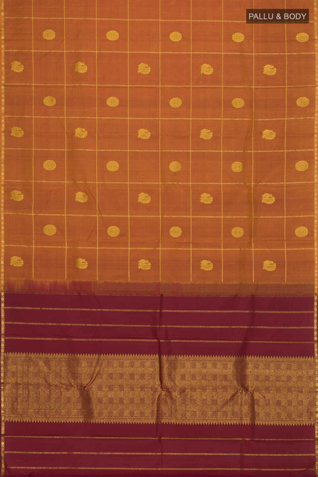 Mustard Kanchipuram Silk Saree