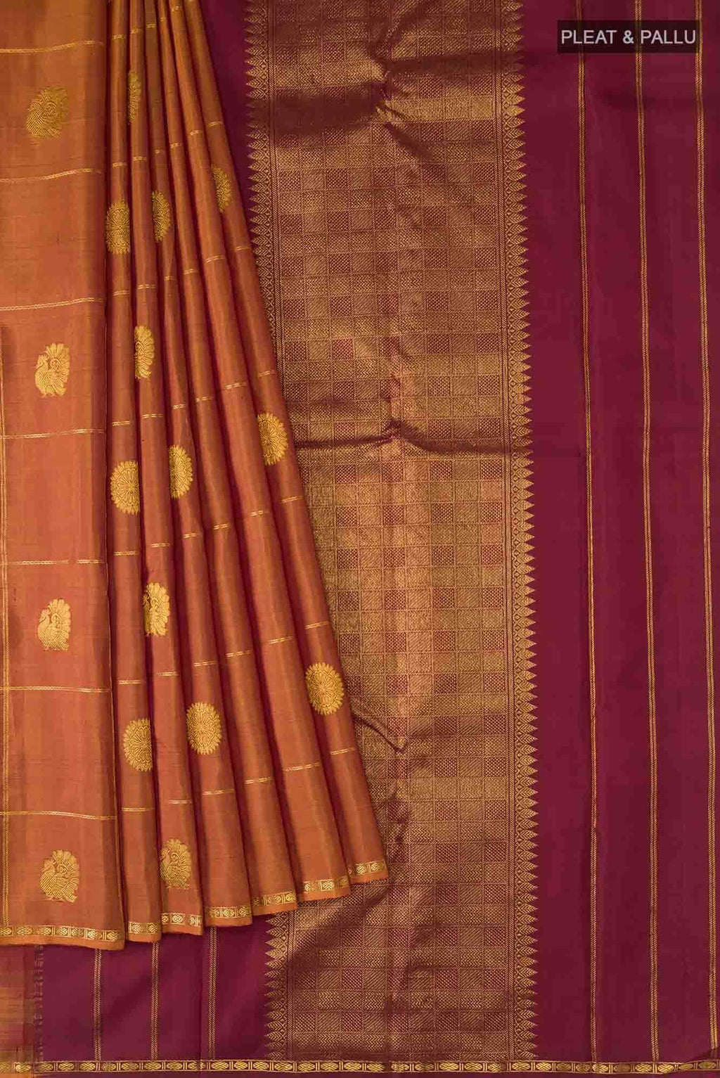 Mustard Kanchipuram Silk Saree