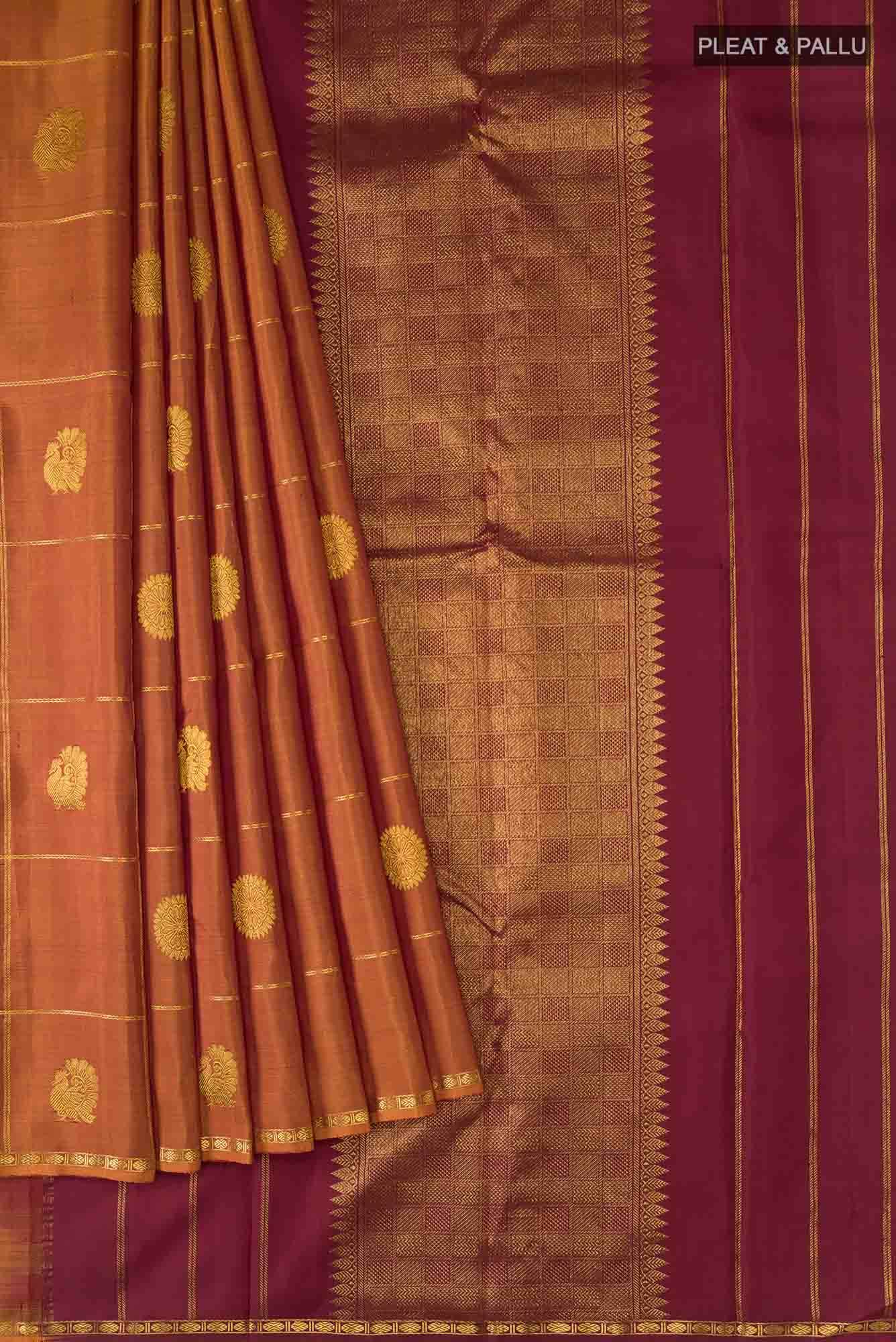 Mustard Kanchipuram Silk Saree