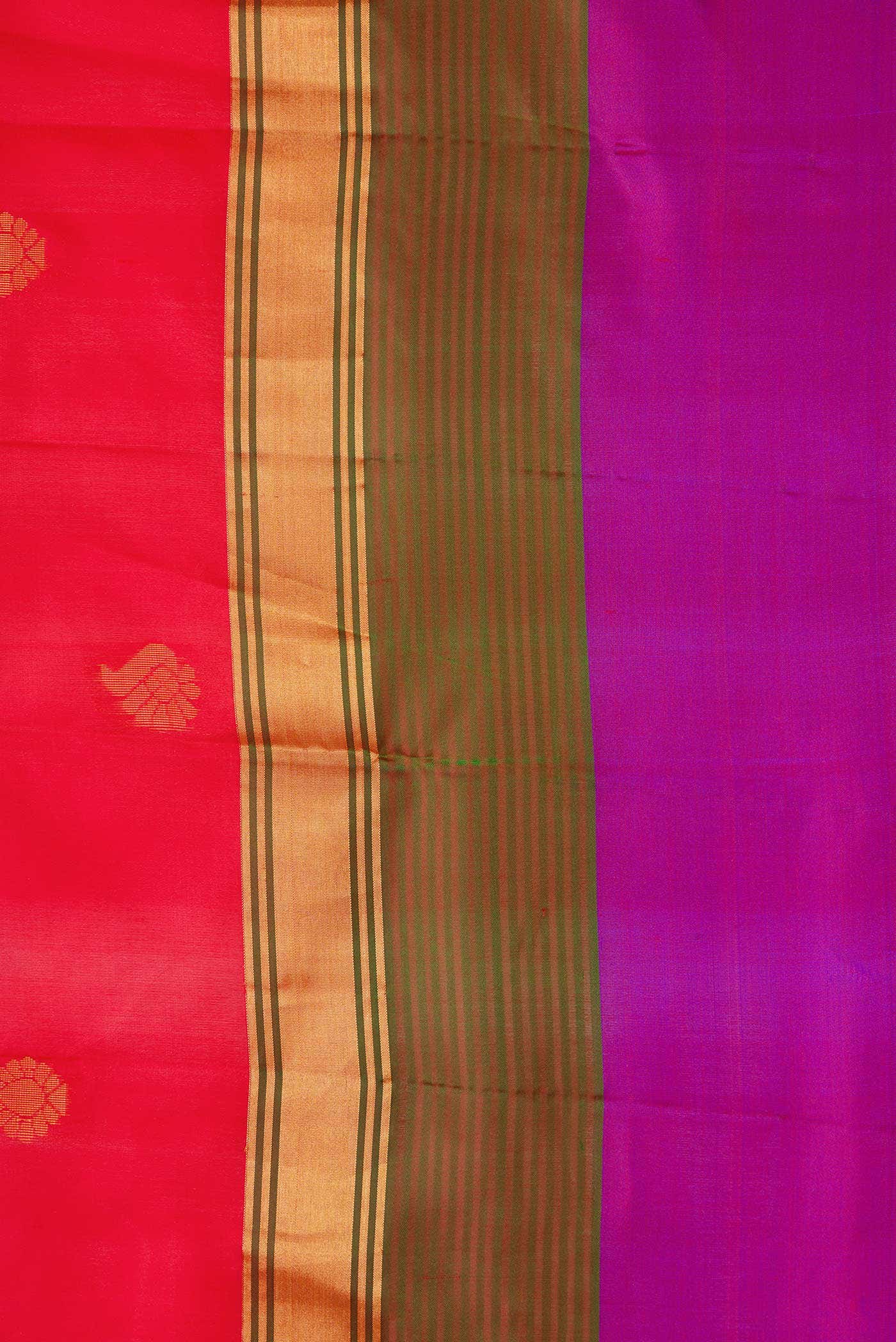 Red Dual Tone Soft Silk Saree