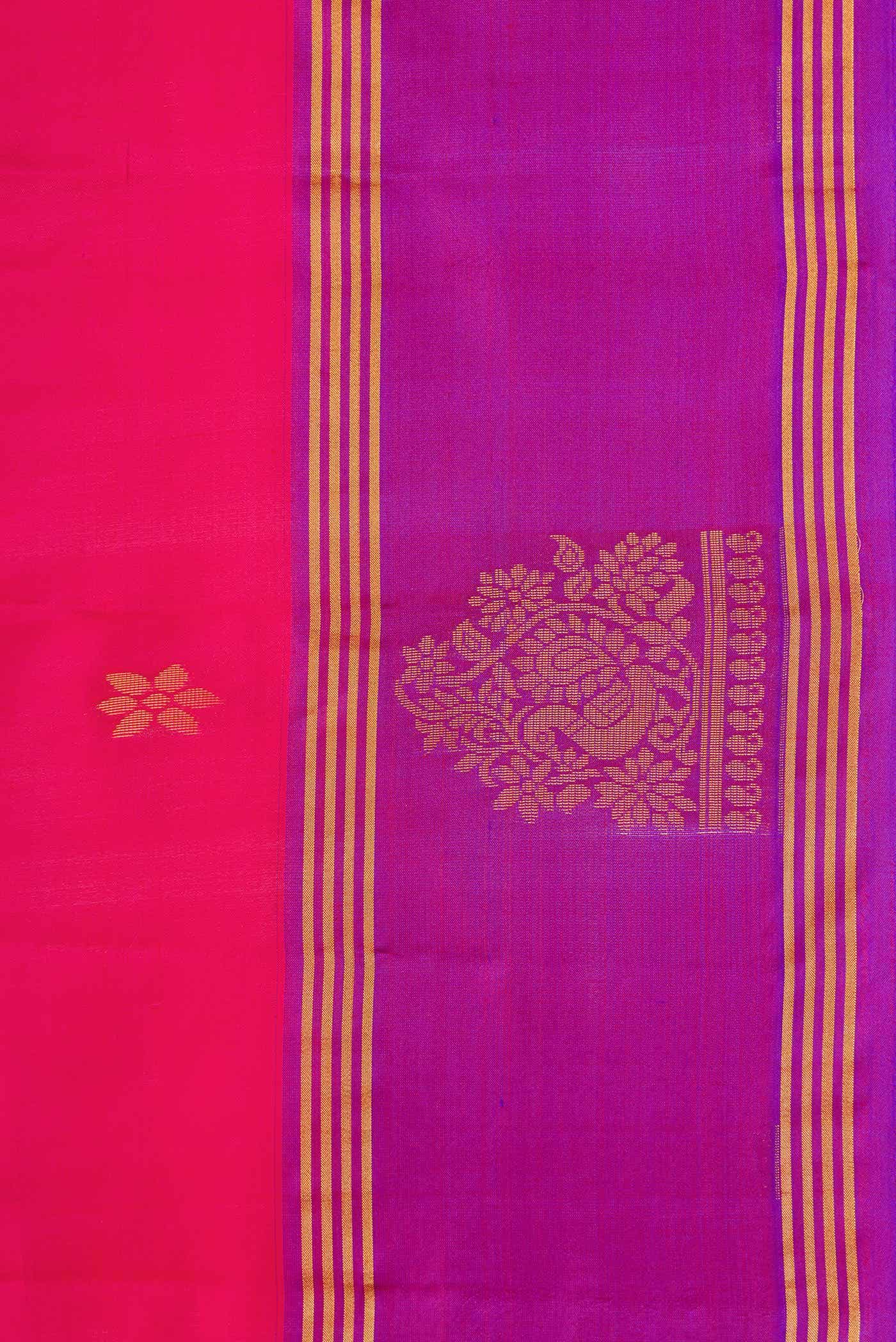 Dark Pink Dual Tone Soft Silk Saree
