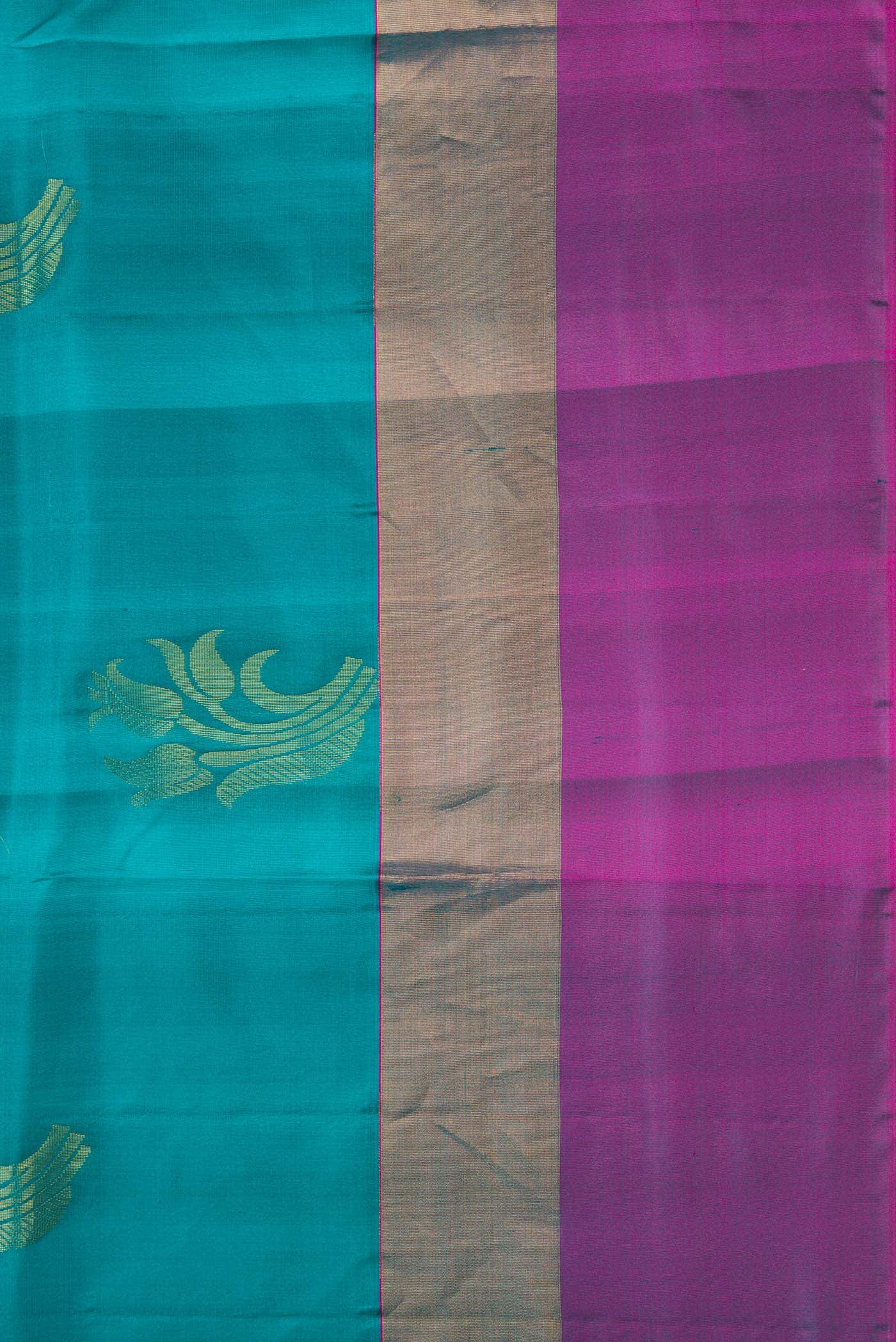 Green Dual Tone Soft Silk Saree